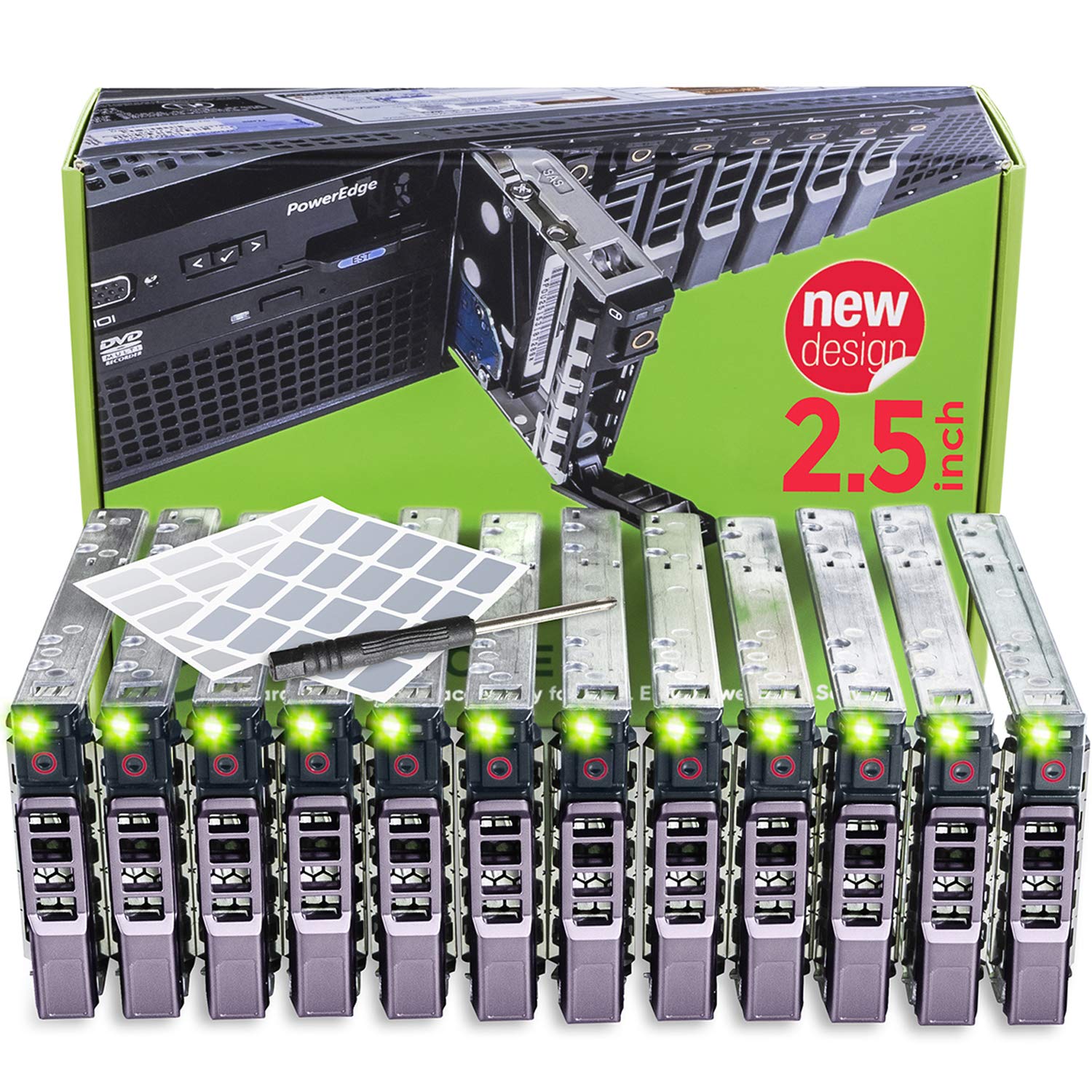 Workdone 12 Pack 2.5'' Drive Caddy   G176J Compatible For Dell Poweredge Servers T440 T640 R430 T430 R630 T630 R730Xd R830 R930 