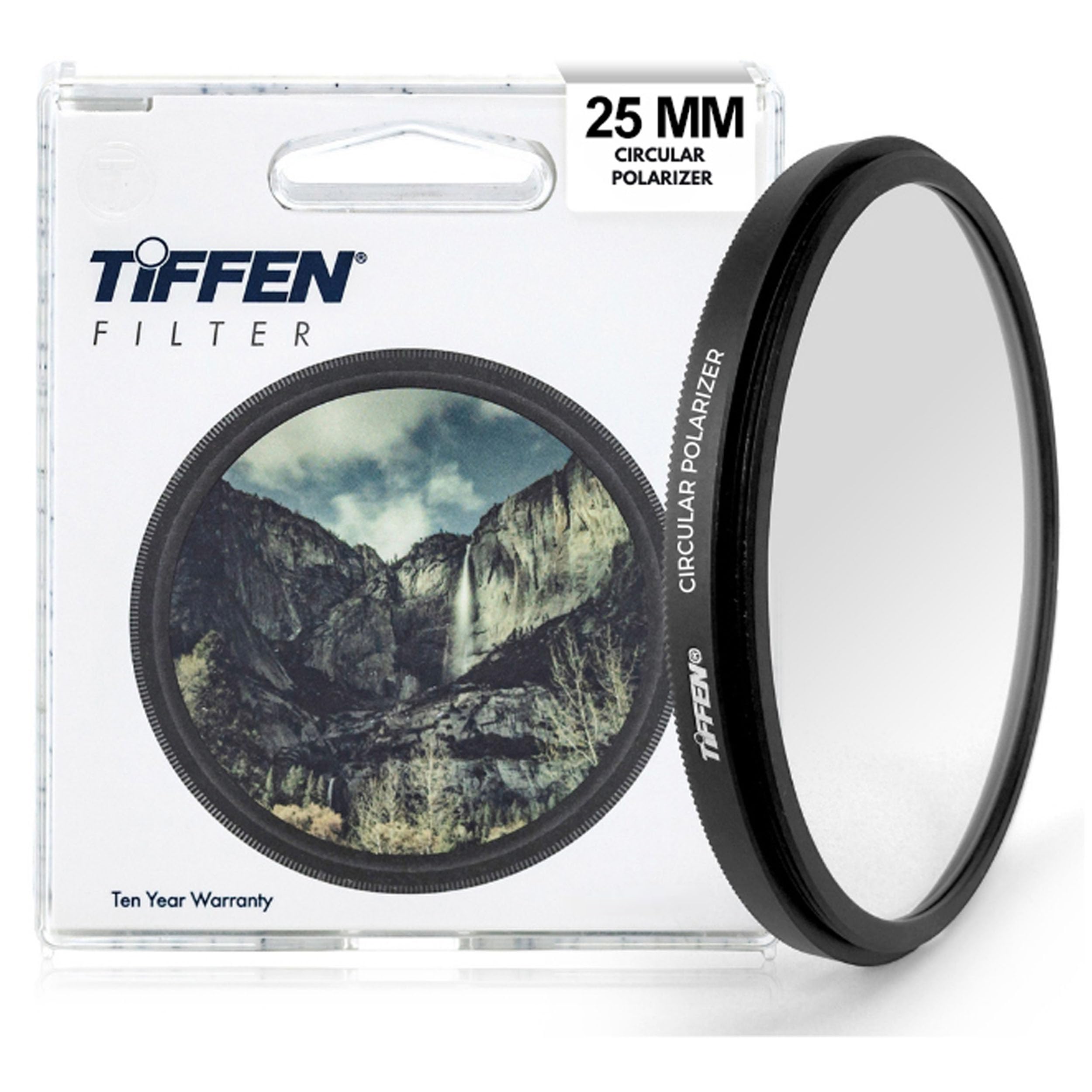 Tiffen 25mm Slim Circular Polarizer Filter for Camera Lens, Glare Control, Contrast Increase, Color Enhancing
