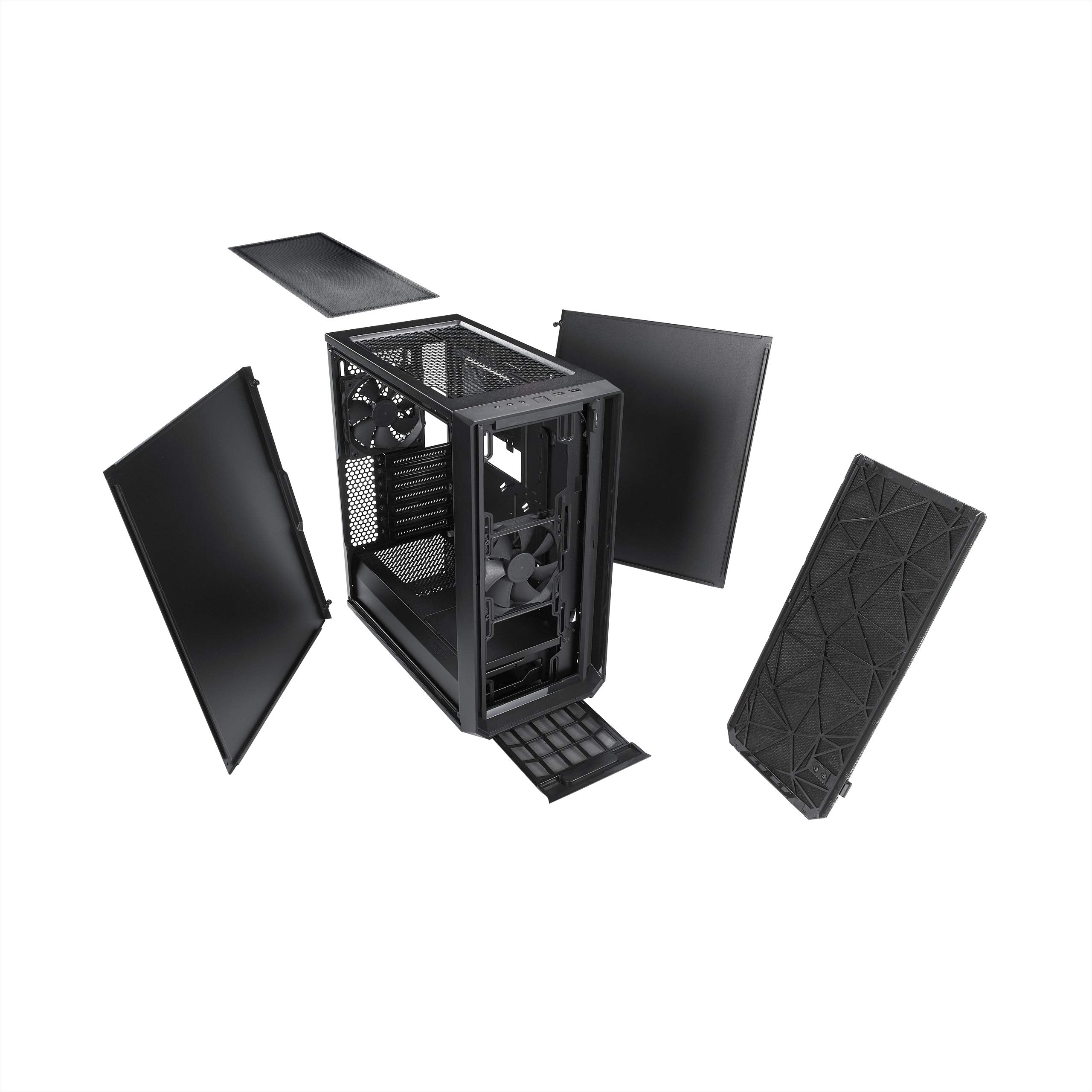 Fractal Design Meshify C   Compact Mid Tower Computer Case   Open Atx Layout  High Performance Airflow/Cooling   2X Fans Included   Psu Shroud   Modular Interior   Water Cooling Ready   Usb3.0   Black