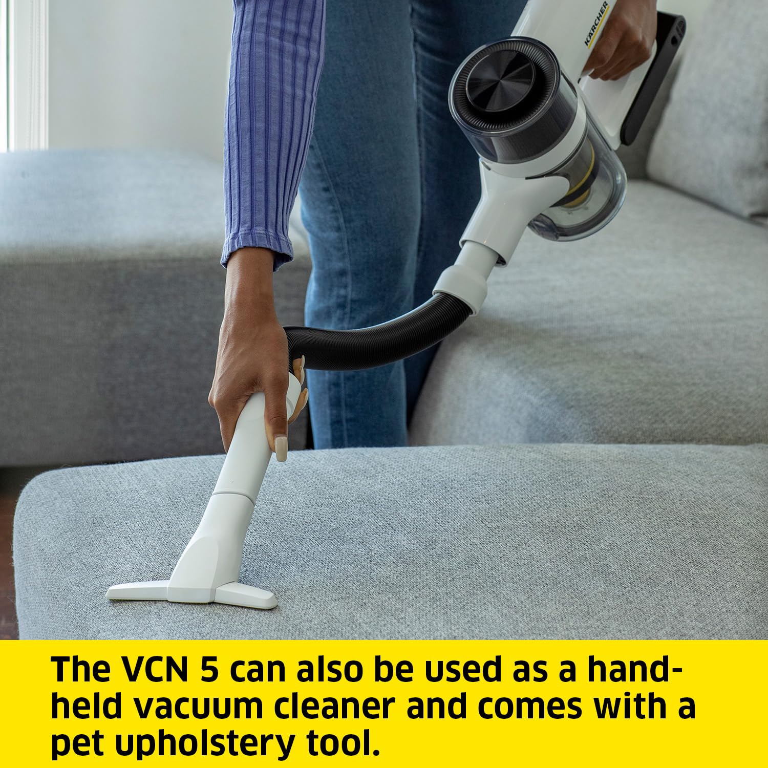 Krcher, Vcn 5 Cordless Stick Vacuum, 550 W Motor, Lcd Power Display, 71 Minute Runtime, For Pet Owners, Extensive Accessories