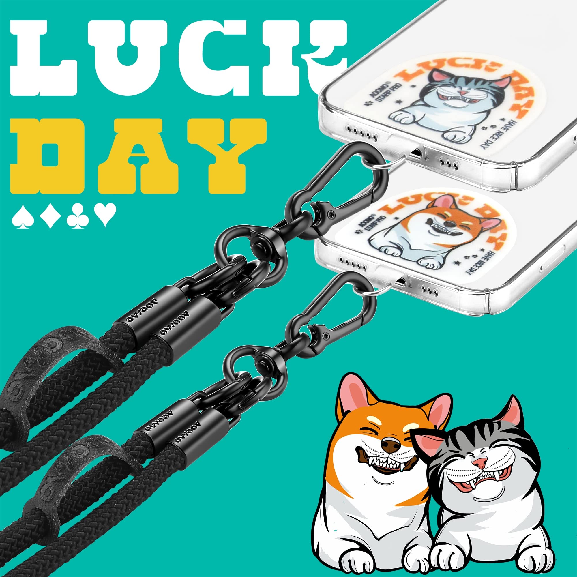 Cell Phone Lanyard, Universal Adjustable Detachable Nylon Crossbody Lanyard,Necklace Lanyard & Wrist Strap With Phone Patch For