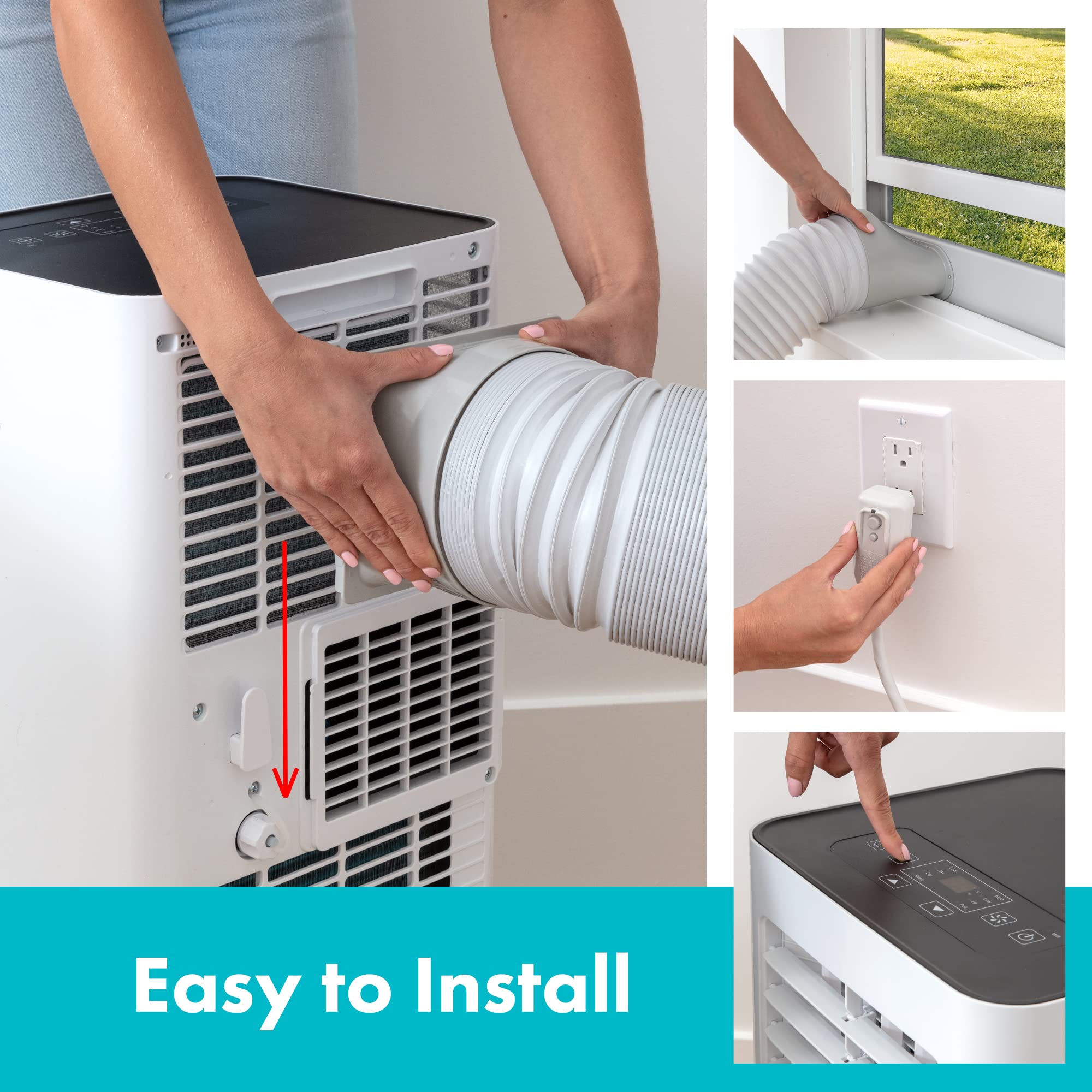 Serenelife Small Air Conditioner Portable 8,000 Btu With Built-In Dehumidifier - Portable Ac Unit For Rooms Up To 350 Sq Ft - Wi