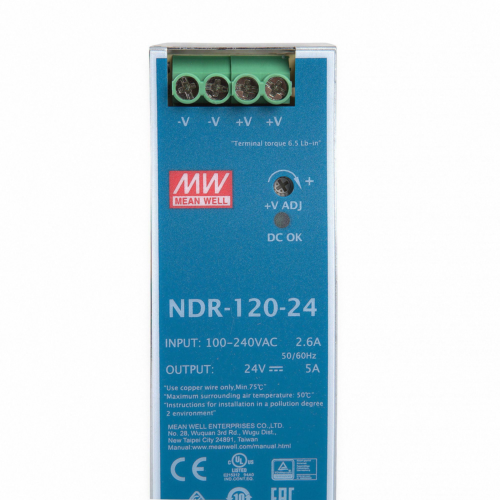 Meanwell Ndr 120 24 120 W 24 V 5 A Din Rail Power Supply Din Rail