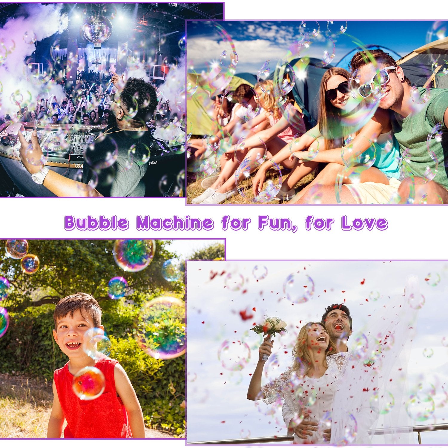 Bubble Machine, Automatic Metal Bubble Maker, Upgraded High Efficiency Quiet Motor, With More Than 10000 Bubbles, Large Professi