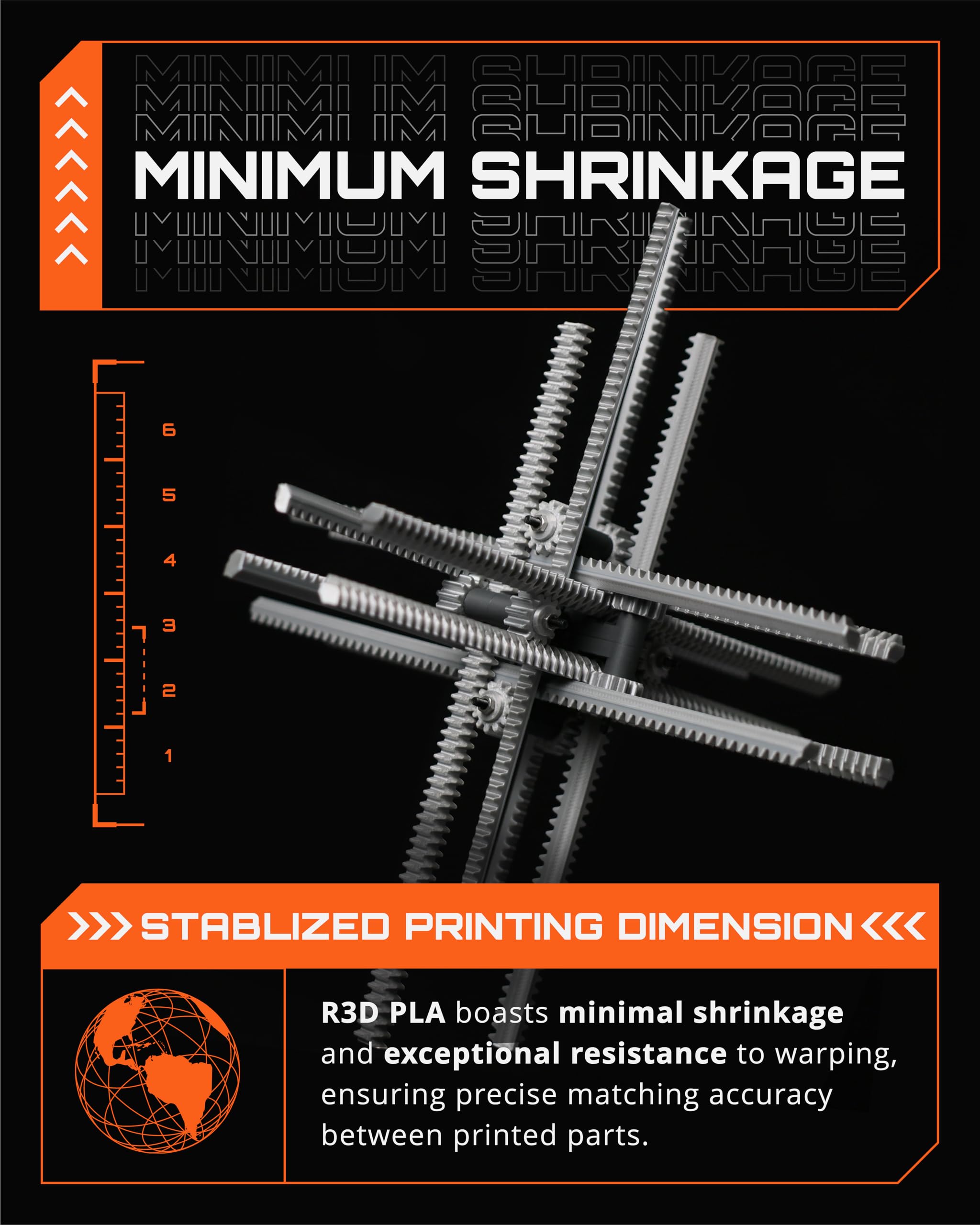 R3D Pla Filament 1.75Mm, 0-370 Mm/S High Speed Pla Printing, Dimensional Accuracy +/- 0.02Mm, 1Kg (2.2Lbs) Clear Plastic Spool 3