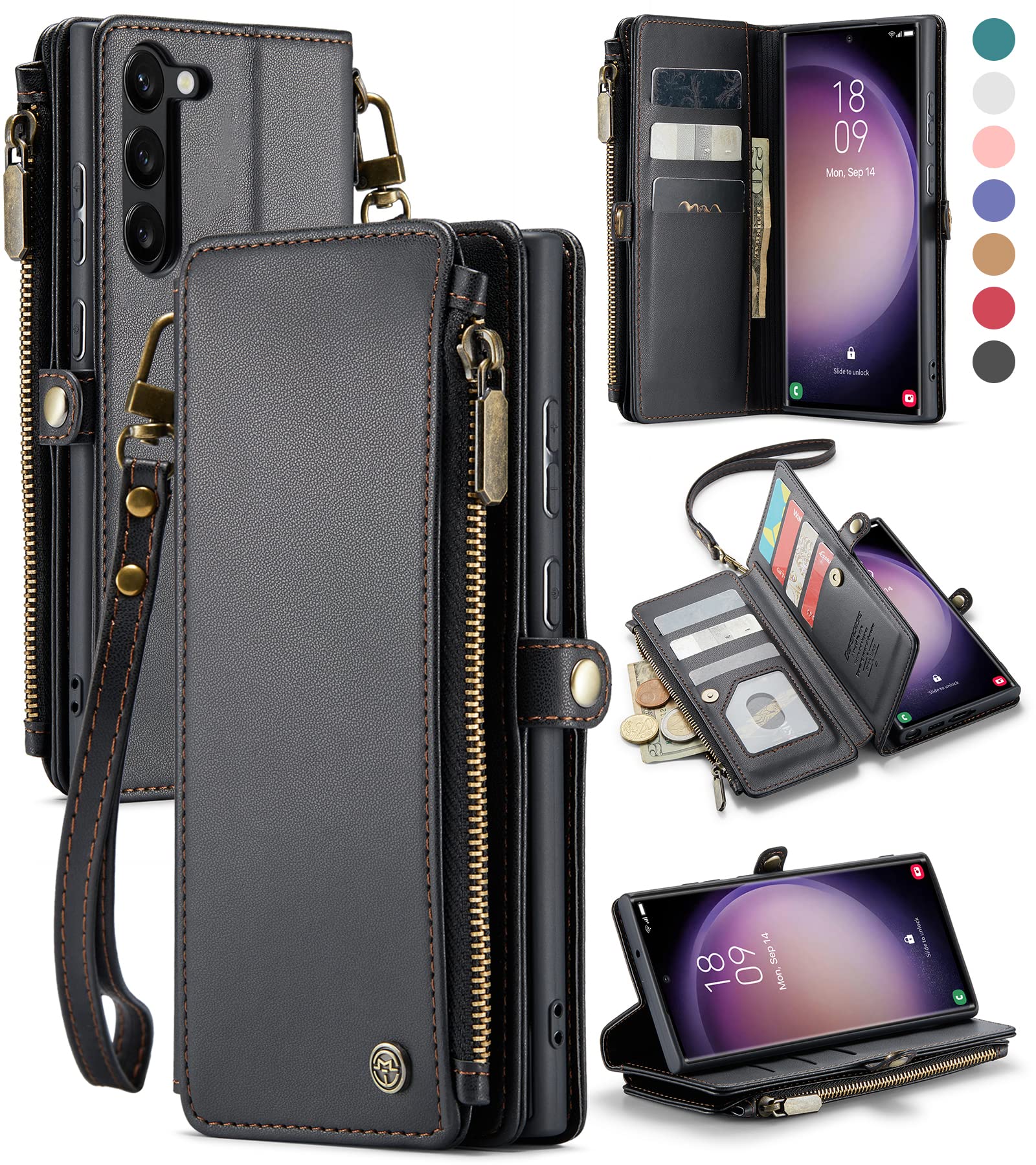 Defencase For Samsung Galaxy S23 Plus/ S23+ Case, ?Rfid Blocking? For Samsung S23 Plus Wallet Case Women Men, Pu Leather Magneti
