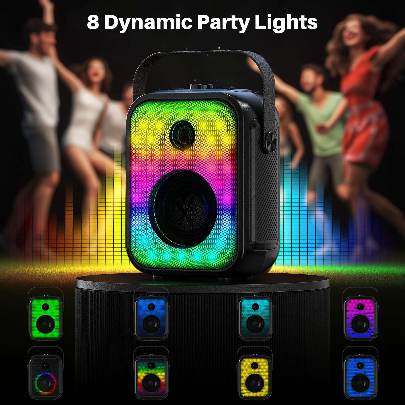 Karaoke Machine, Portable Bluetooth Speaker With 2 Wireless Karaoke Microphones, Karaoke Machine For Adults Kids With Subwoofer,