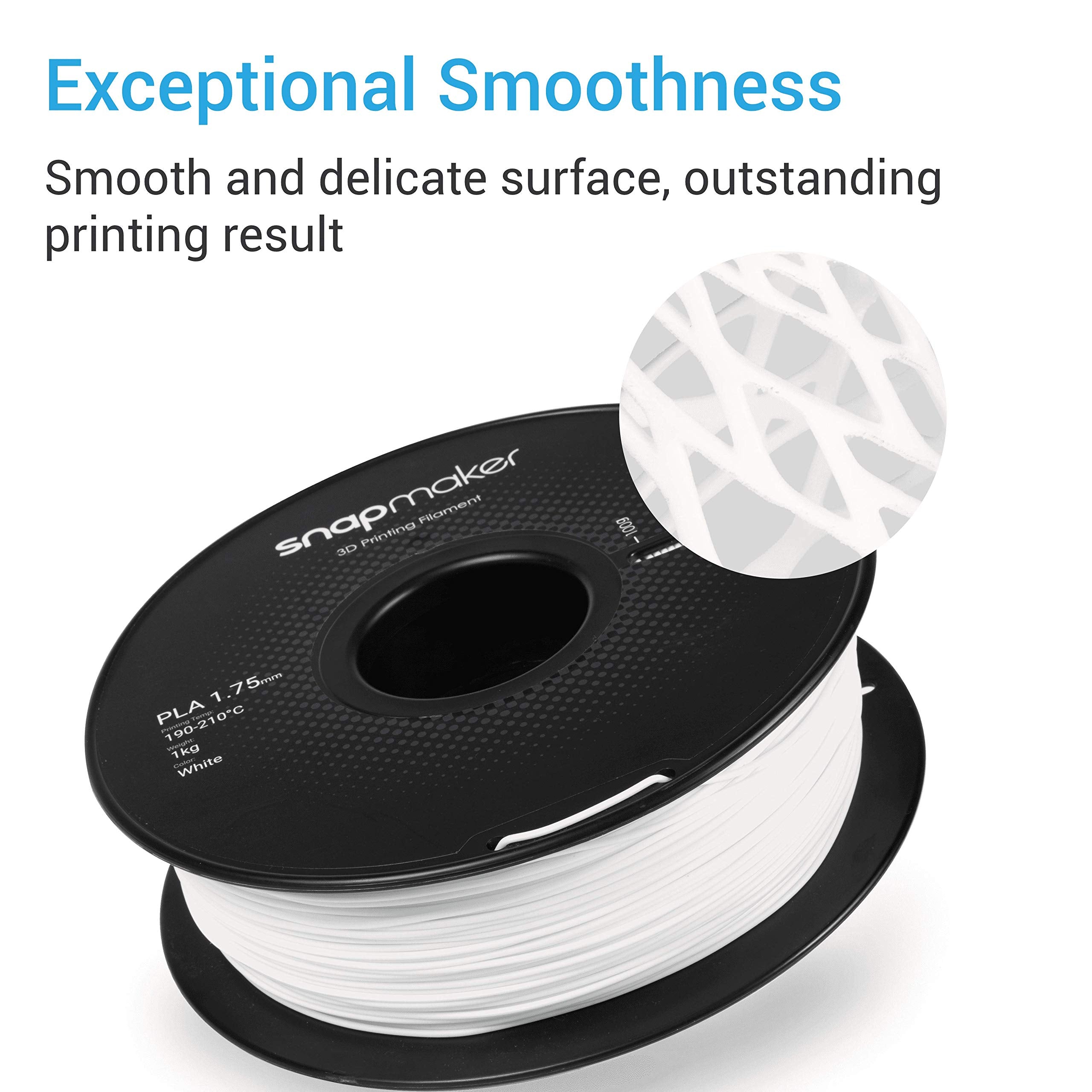 Snapmaker Pla Filament 1.75 Dimensional Accuracy +/  0.05 Mm, 1 Kg White, 1 Pack