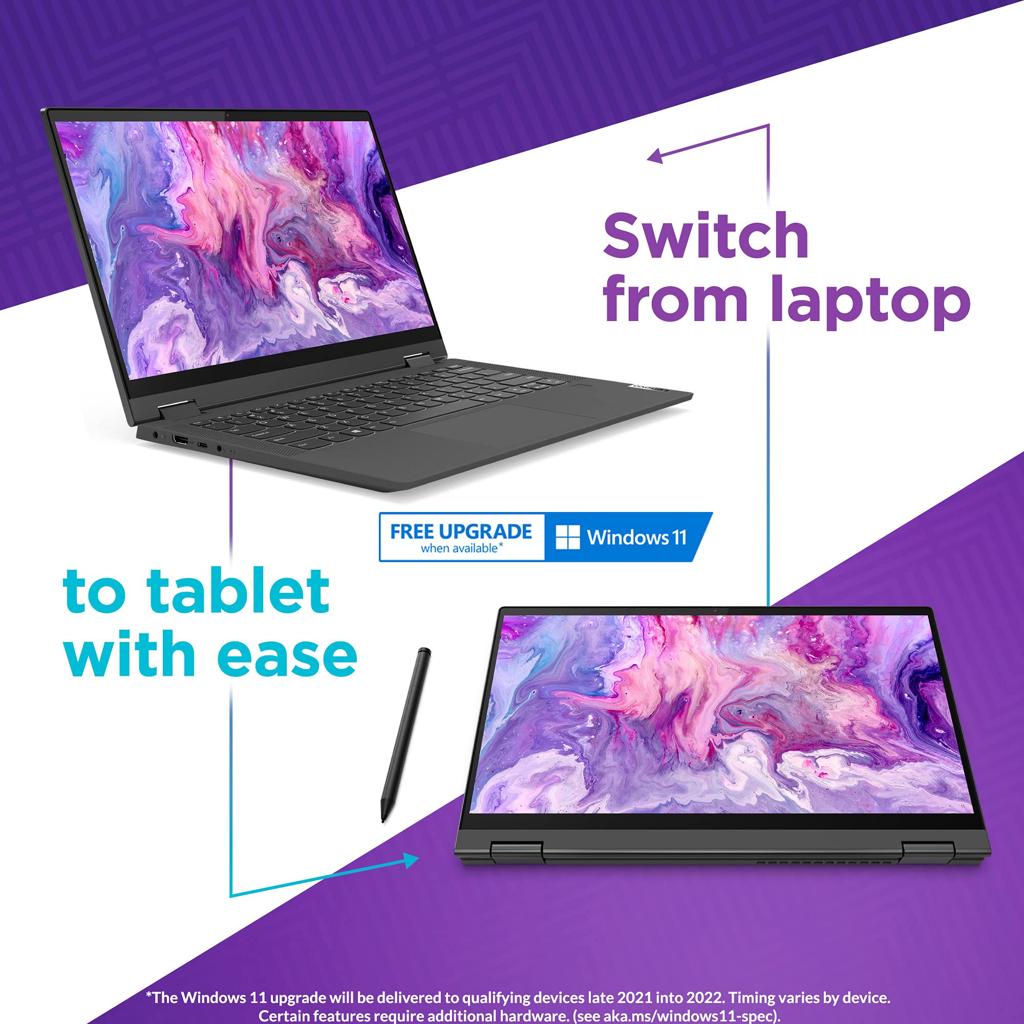 Lenovo Flex 5 14 Laptop, 14.0 Fhd Touch Display, Amd Ryzen 5 5500U, 16Gb Ram, 256Gb Storage, Amd Radeon Graphics, Digital Pen, W