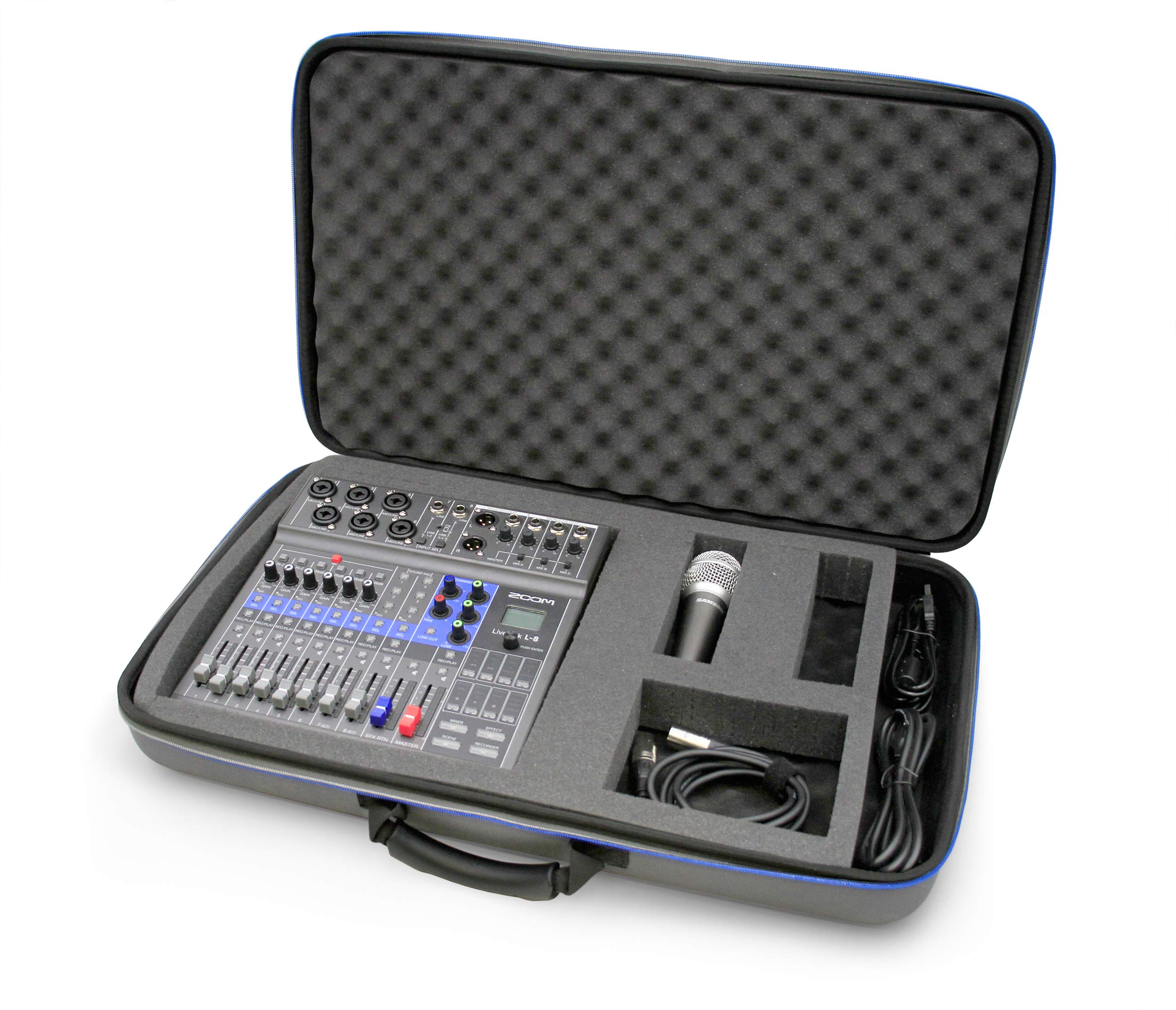 CASEMATIX Audio Mixer Bag Case Fits 19 x 12.5 x 3 Controller Interfaces, Microphones, XLR Cables For Behringer, Yamaha, Mackie M