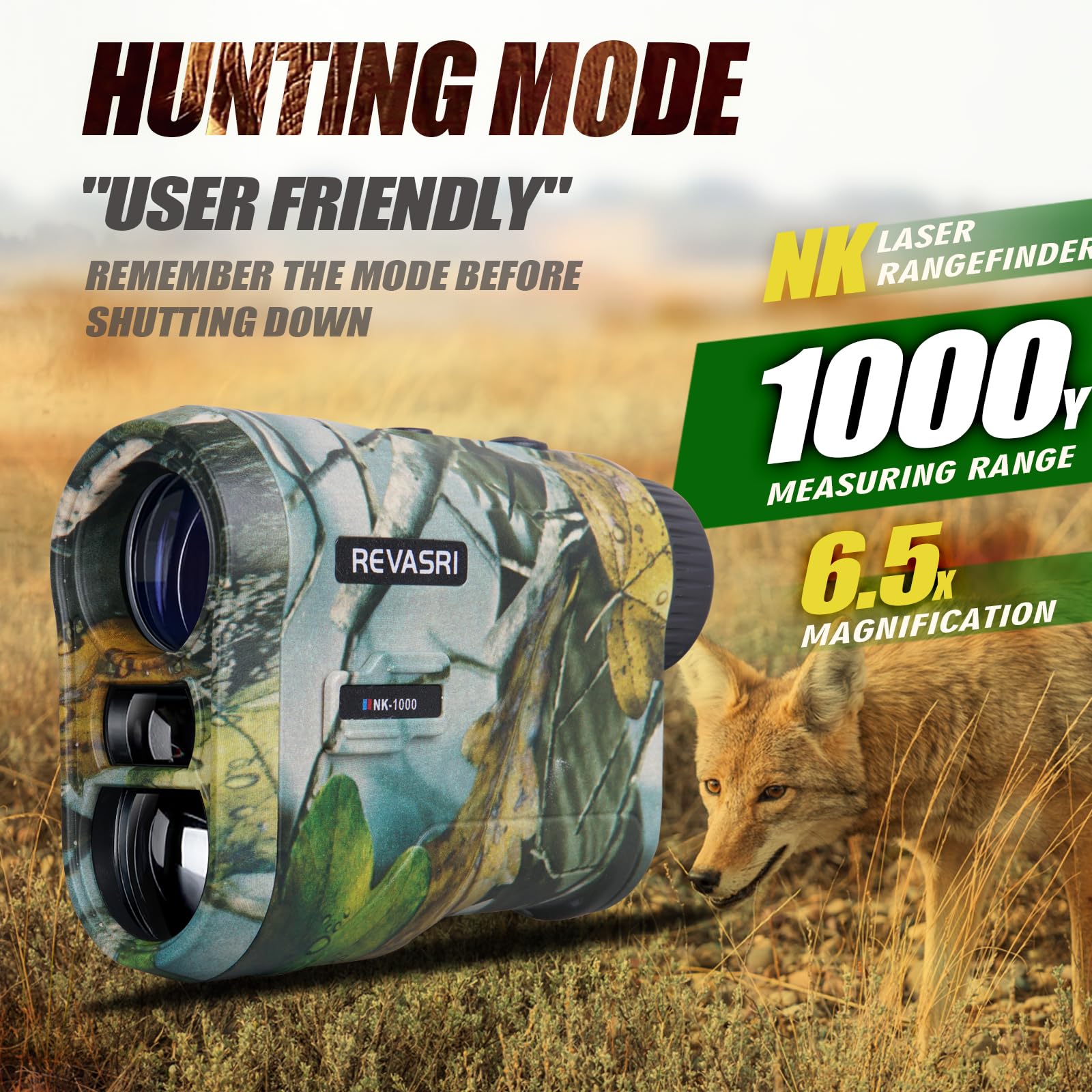 Revasri Hunting Laser Rangefinder With Rechargeable Battery 1000 Yards Hunting Range Finder With Target Acquisition Technology E