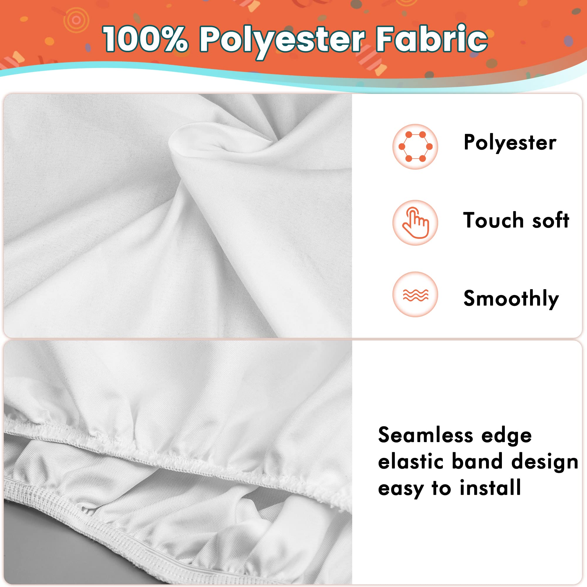 Jditngp Happy Birthday Round Backdrop Cover 7.5Ft,White Circle Background Stand Cover With 4Clips,7.5 Round Backdrop Cover Happy