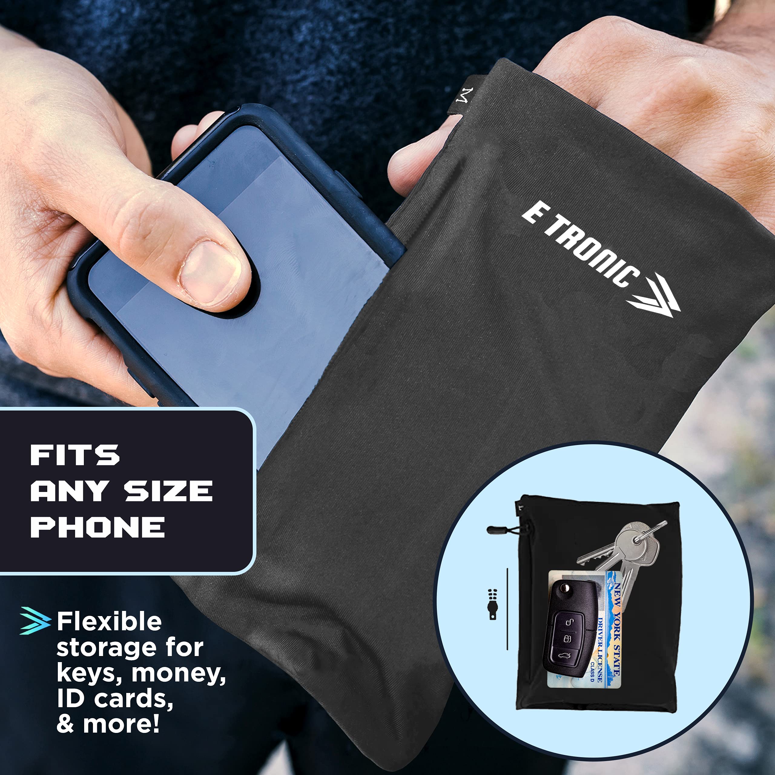 E Tronic Edge Phone Holder For Running, Cell Phone Arm Bands With Reflective Logo, Phone Strap Armband Fits Iphone And Android,