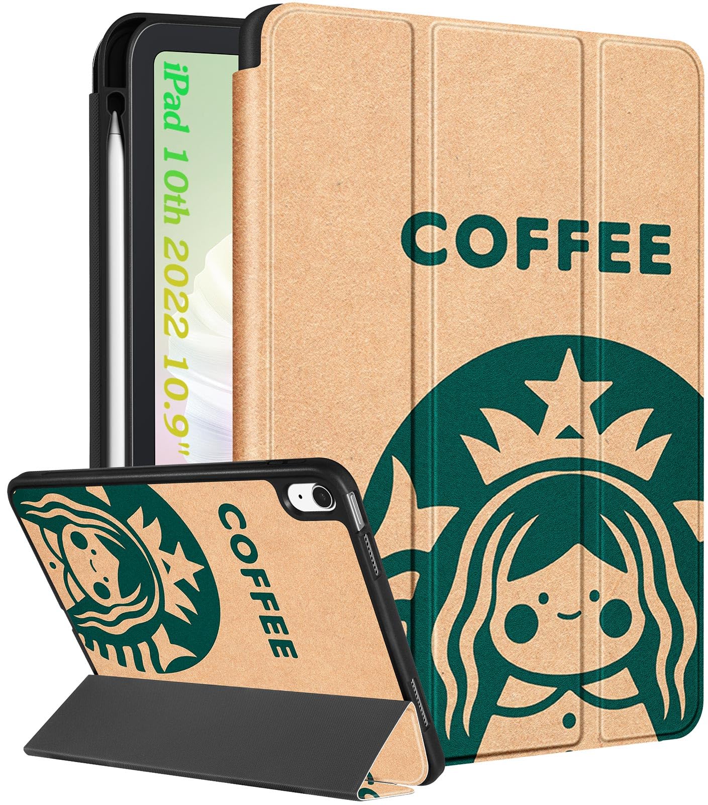 Wazzasoft For Apple Ipad 10Th Generation Case 10.9 Inch Cute Women Girls Kids Folio Cover Kawaii Teens Fun Funny Design Cool Pen