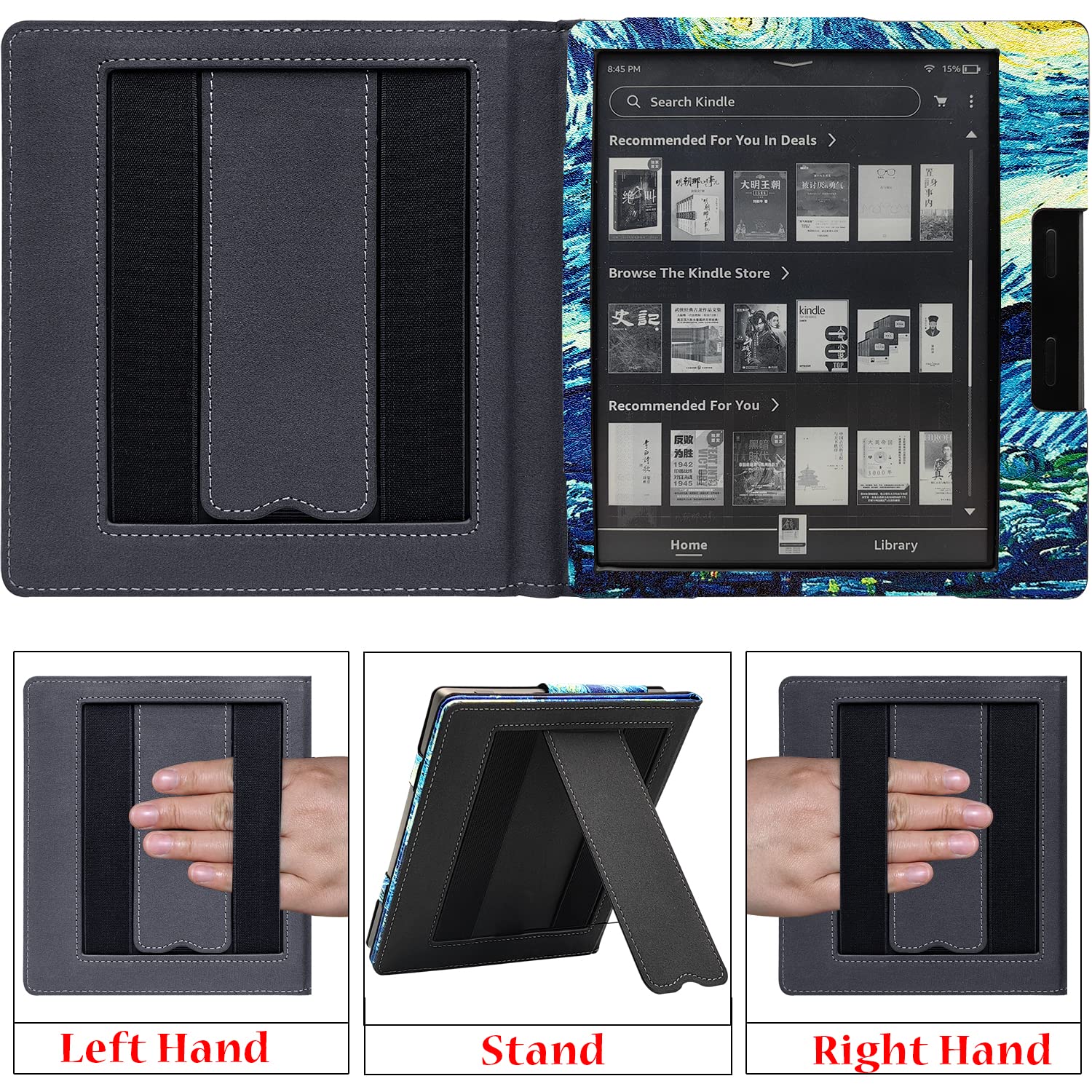 Umubuhoms Kindle Oasis Case, 7 Inch, Compatible With 10Th And 9Th Generation Models, Auto Sleep/Wake, Double Hand-Held, Magnetic