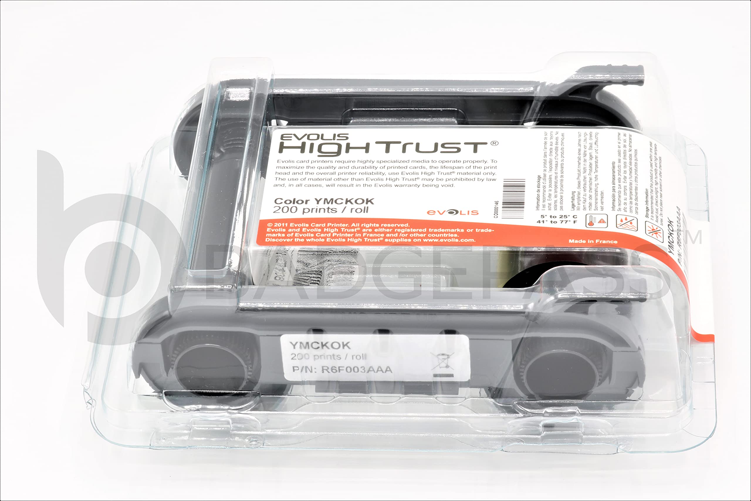 Evolis Primacy High Trust R6F003Aaa Color Ribbon Kit Ymckok 200 Prints Straight From Manufacturer