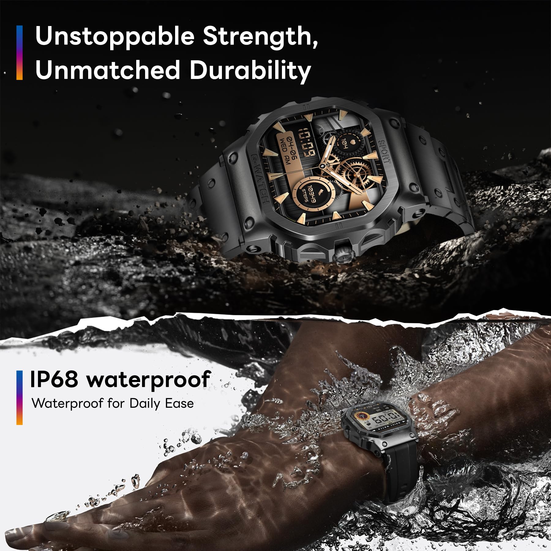 Fosmet Smart Watches For Men (Answer/Make Calls), 1.57 ' 'Hd Smart Watch For Android And Iphone, 24/7Fitness Watches With Ip68/H