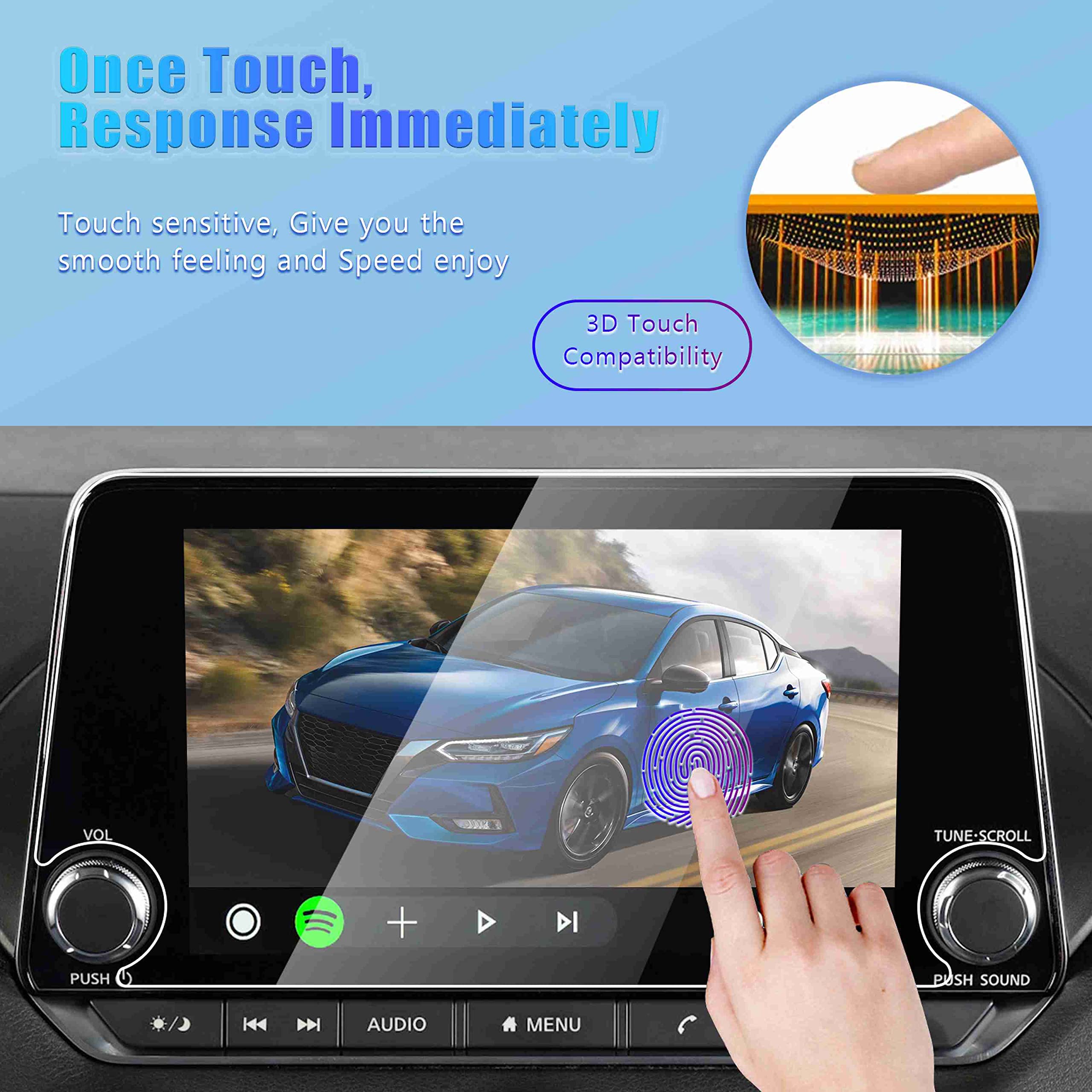 Gfjnfg Sentra Screen Protector Compatible With 2020 2023 2024 Nissan Sentra Sr Sv 8 Inch Touchscreen Sentra 9H Hardness Hd Tempe