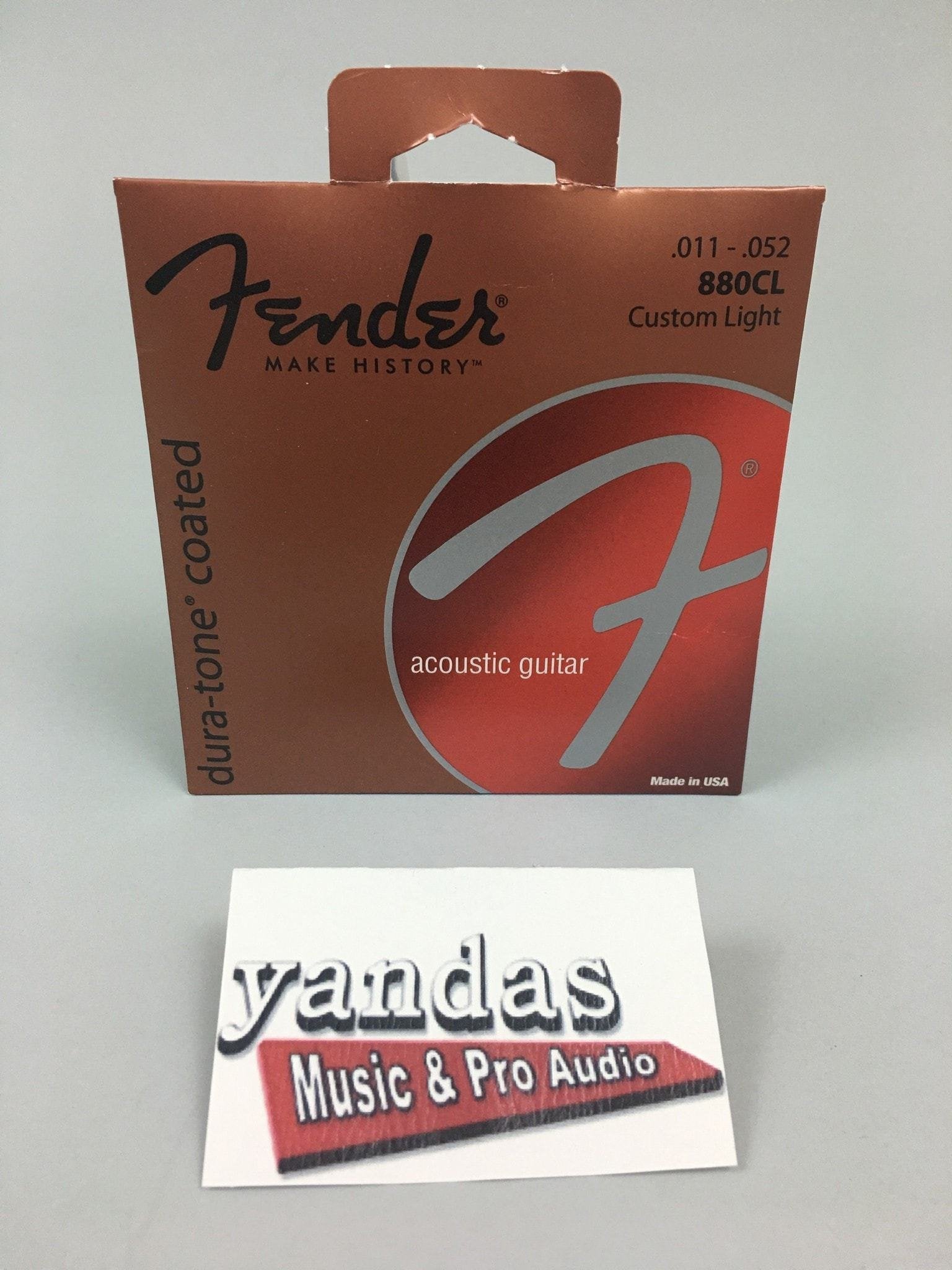 Fender Dura Tone Coated 80/20 Bronze Acoustic Guitar Strings, 880Cl .011 .052