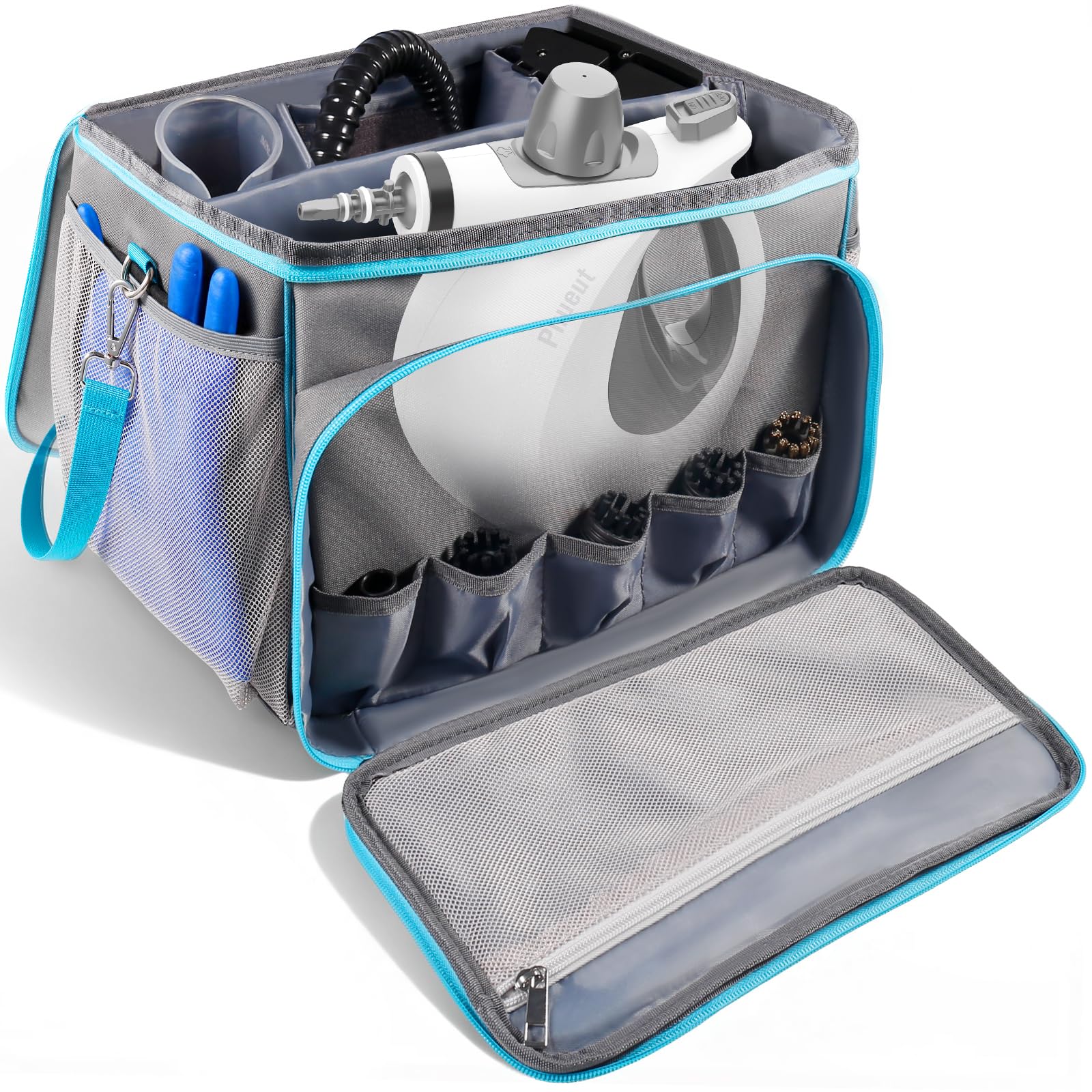 HeavyDuty Durable Fabric Steam Cleaner Storage Bag, Waterproof & Adjustable Compartments Carrying Case, Steam Cleaner Organizer