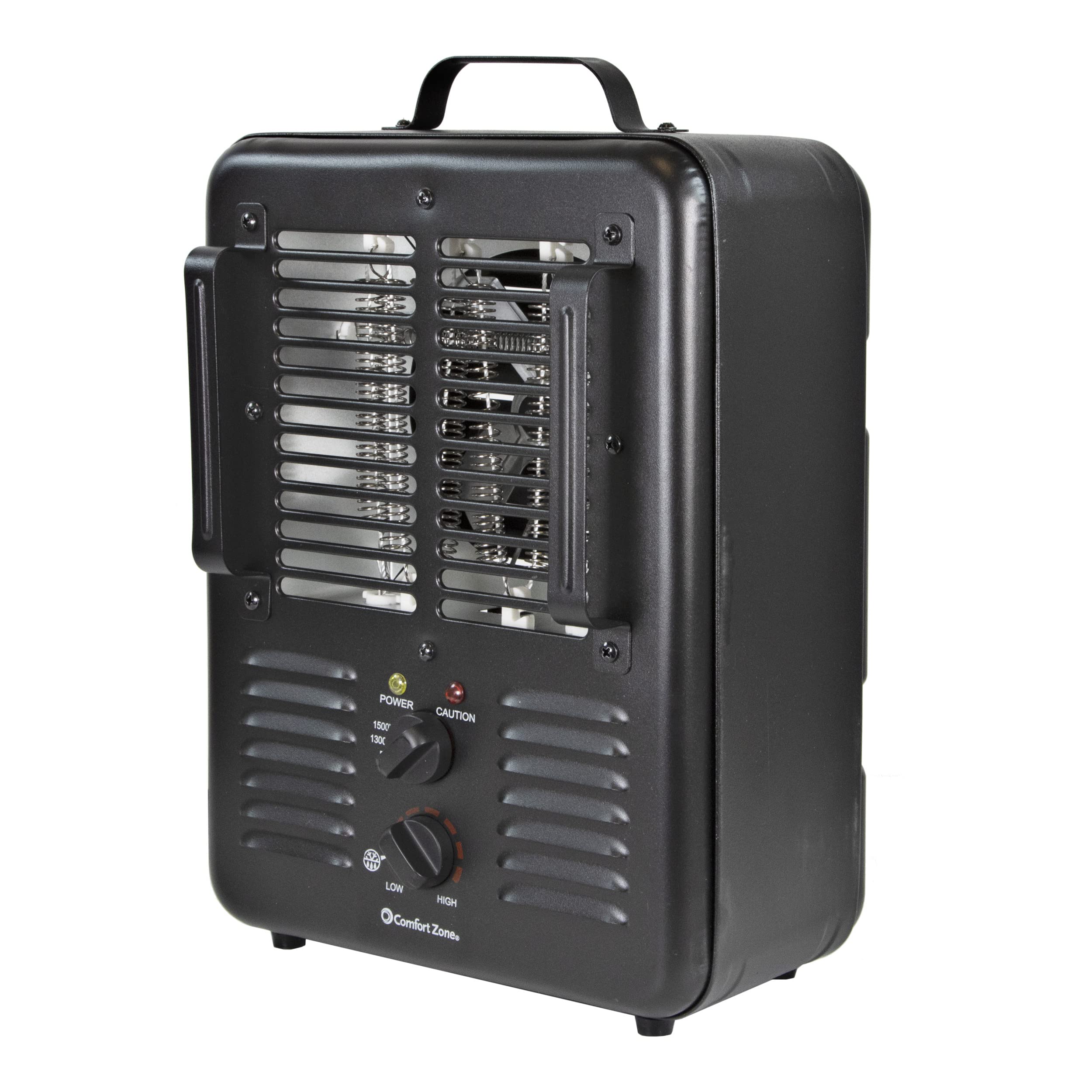 Comfort Zone Electric Portable Utility Space Heater With Adjustable Thermostat, Overheat Protection, & Tip Over Switch, 1500W, C