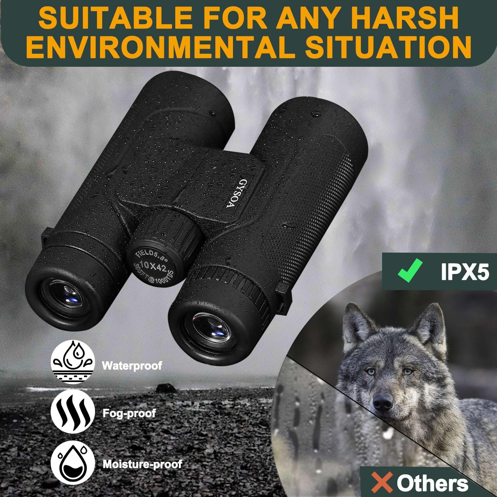 10X42 High Powered Compact Binoculars For Adults Kids   Low Light Night Vision Binoculars, Bird Watching Hunting Travel With Pho