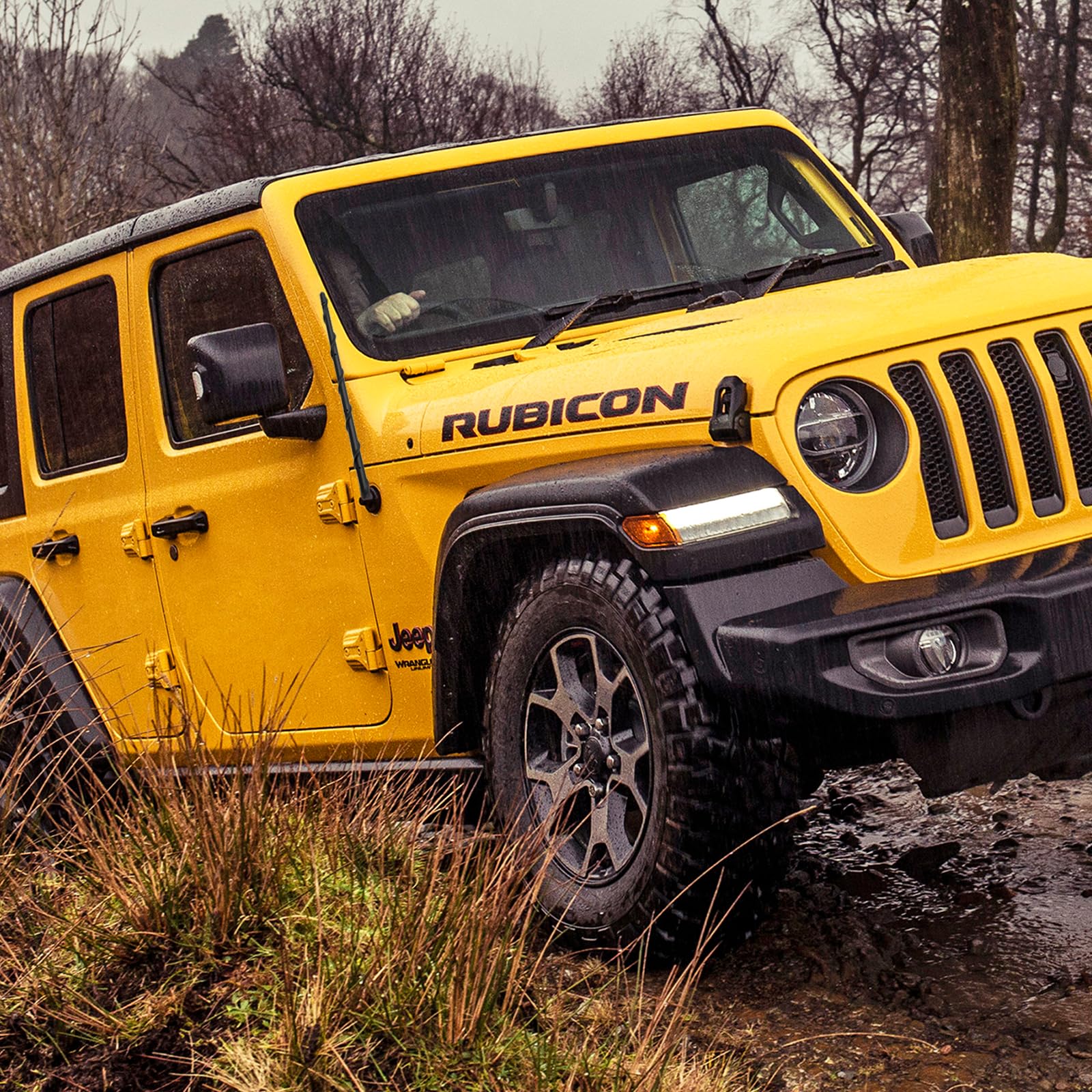 16 Inch Antenna For 2007 2024 Jeep Wrangler Gladiator Rubicon Sahara Sport 4Xe Willys Mojave Unlimited, Jeep Wrangler Gladiator Accessories Jk Jl Jt Upgrade Antenna For Am Fm Radio