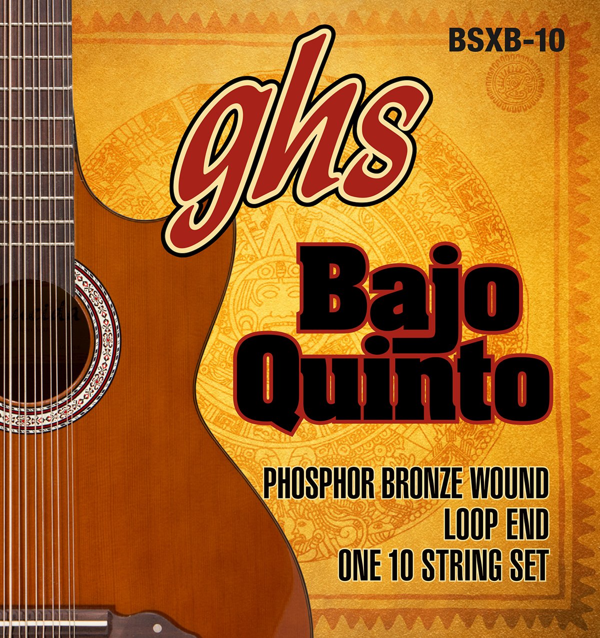 Ghs Strings Bsxb 10 Phosphor Bronze Bajo Quinto Strings, Loop End