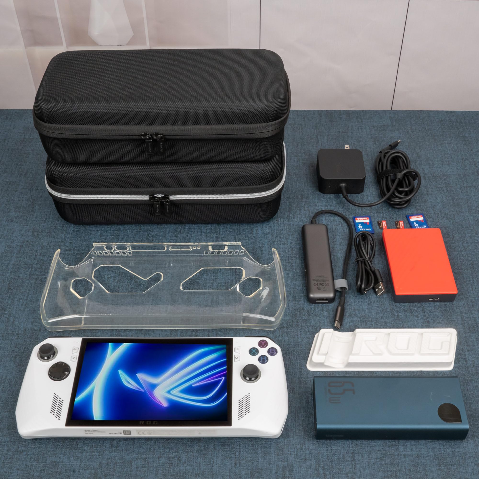 Butterfox Large Carry Case Bag For Asus Rog Ally Handheld 2023 And Rog Ally X With Built In Stand, Fits Charger, Large Accessori