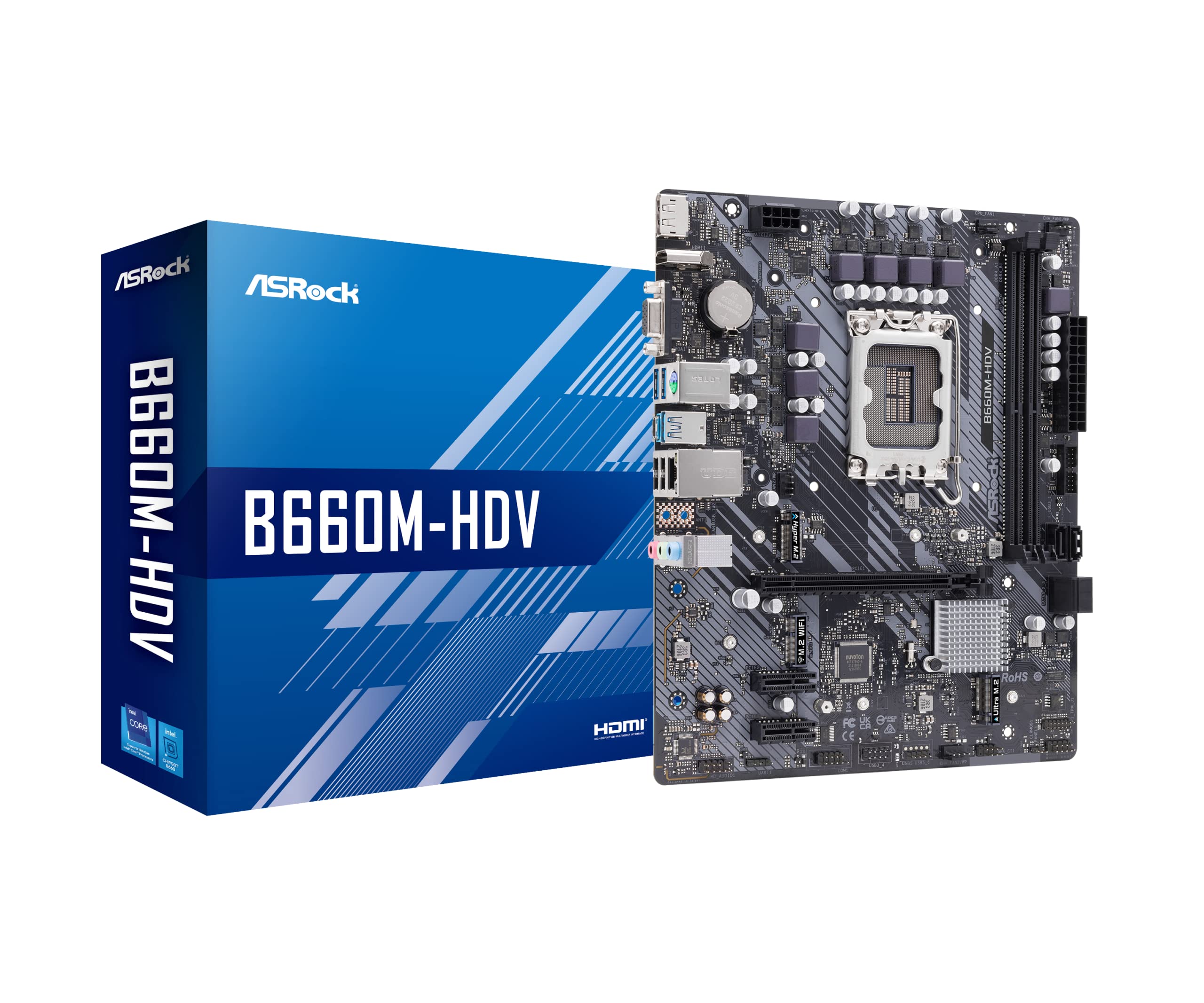 Asrock B660M Microatx Motherboard B660M Hdv Intel B660 Series Cpu (Lga1700) Compatible