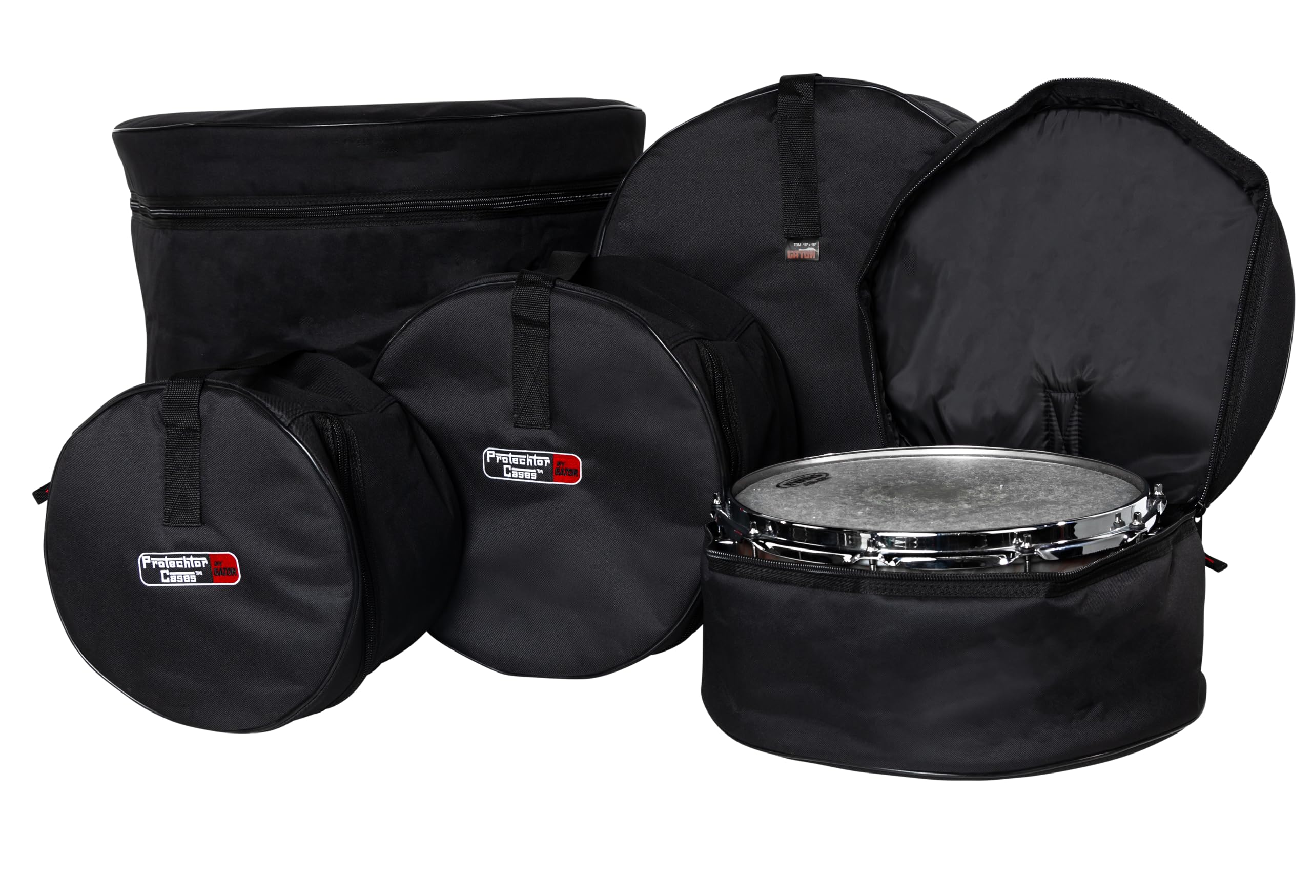 Gator Cases Rock Drum Set Bags: 22''X18'', 10''X8'', 12''X9'', 16''X16'', 6.5''X14''; (Gp Rock 100)