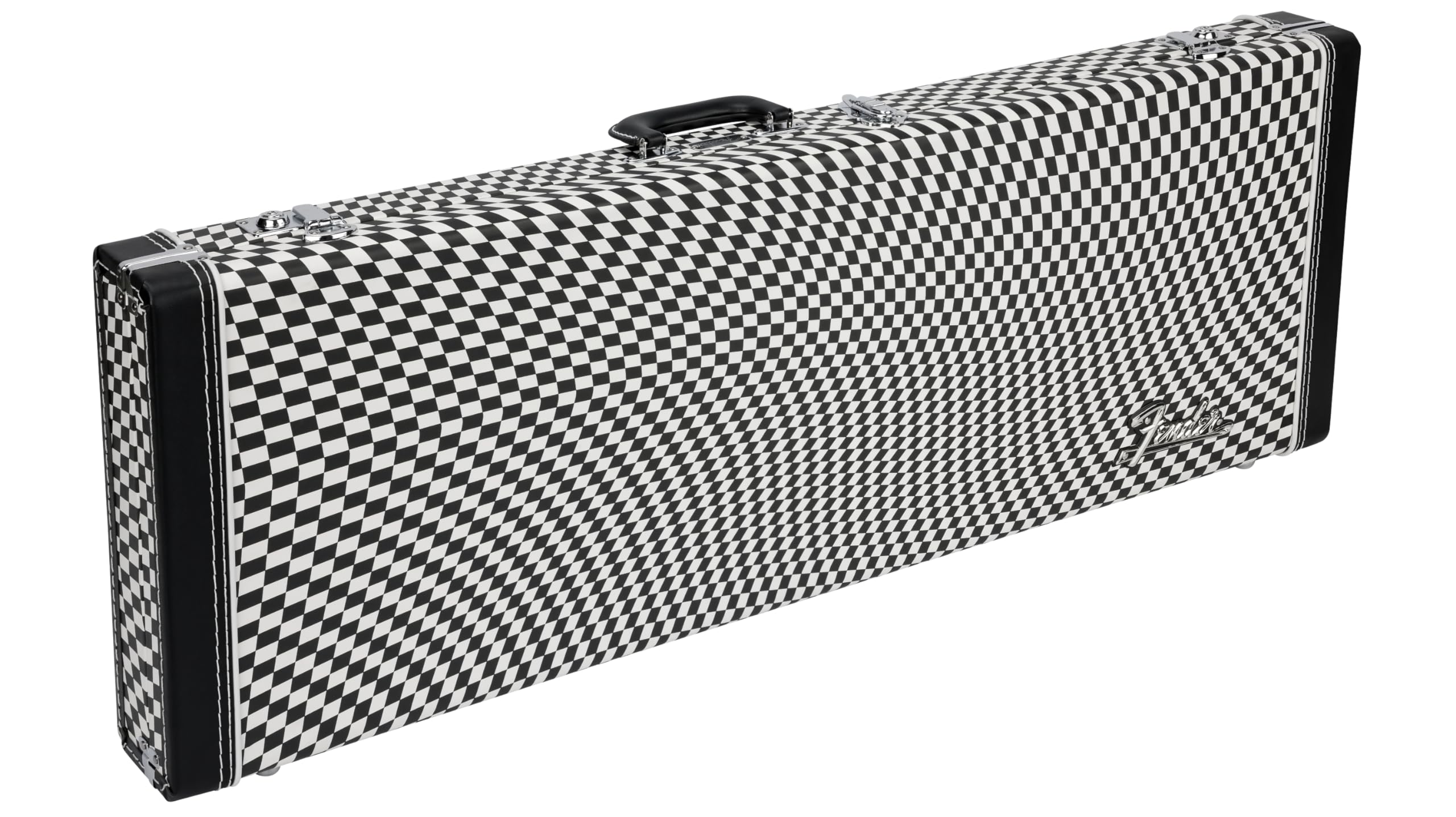 Fender Classic Series Hardshell Wood Electric Guitar Case, Stratocaster/Telecaster, Wavy Checkerboard