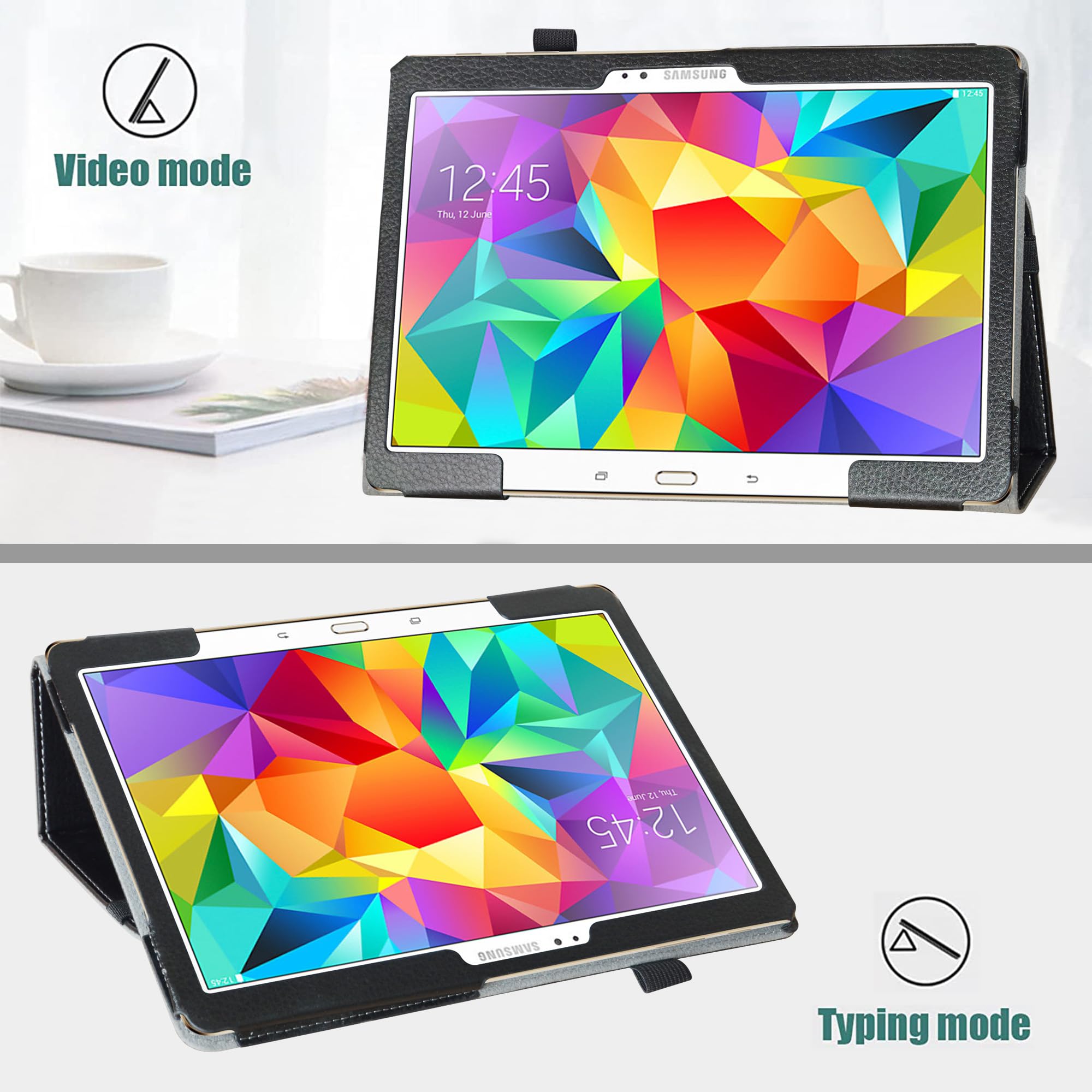 Samsung Tab S 10.5 T800 Case,Bige Pu Leather Folio 2-Folding Stand Cover For 10.5 Samsung Galaxy Tab S 10.5 Sm-T800 Sm-T801 Sm-T