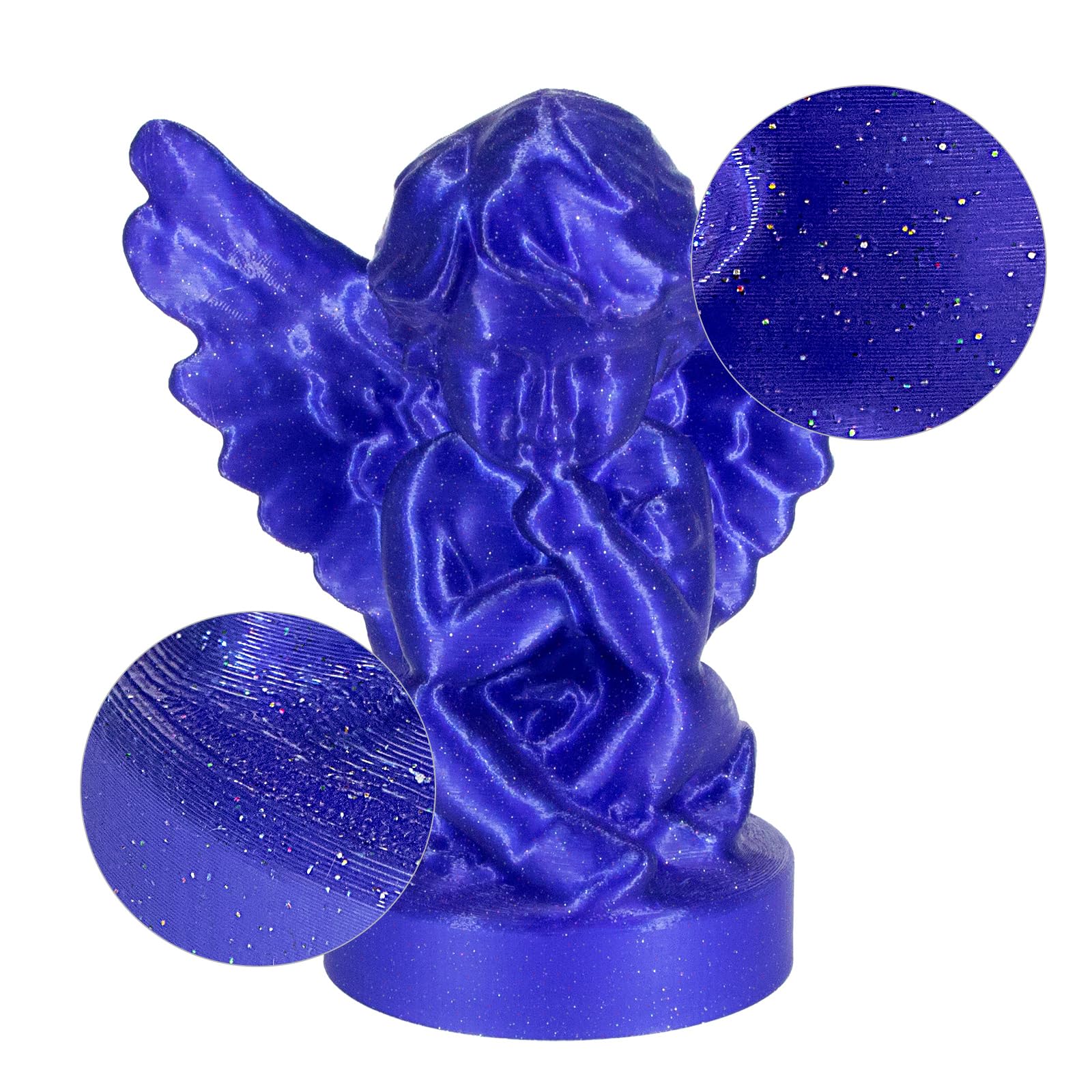 Isanmate 3D Printer Filament Bundle, Transparent Glitter Blue, Orange, Green And Blue Violet Pla Filament 1.75 Mm, 3D Printing F