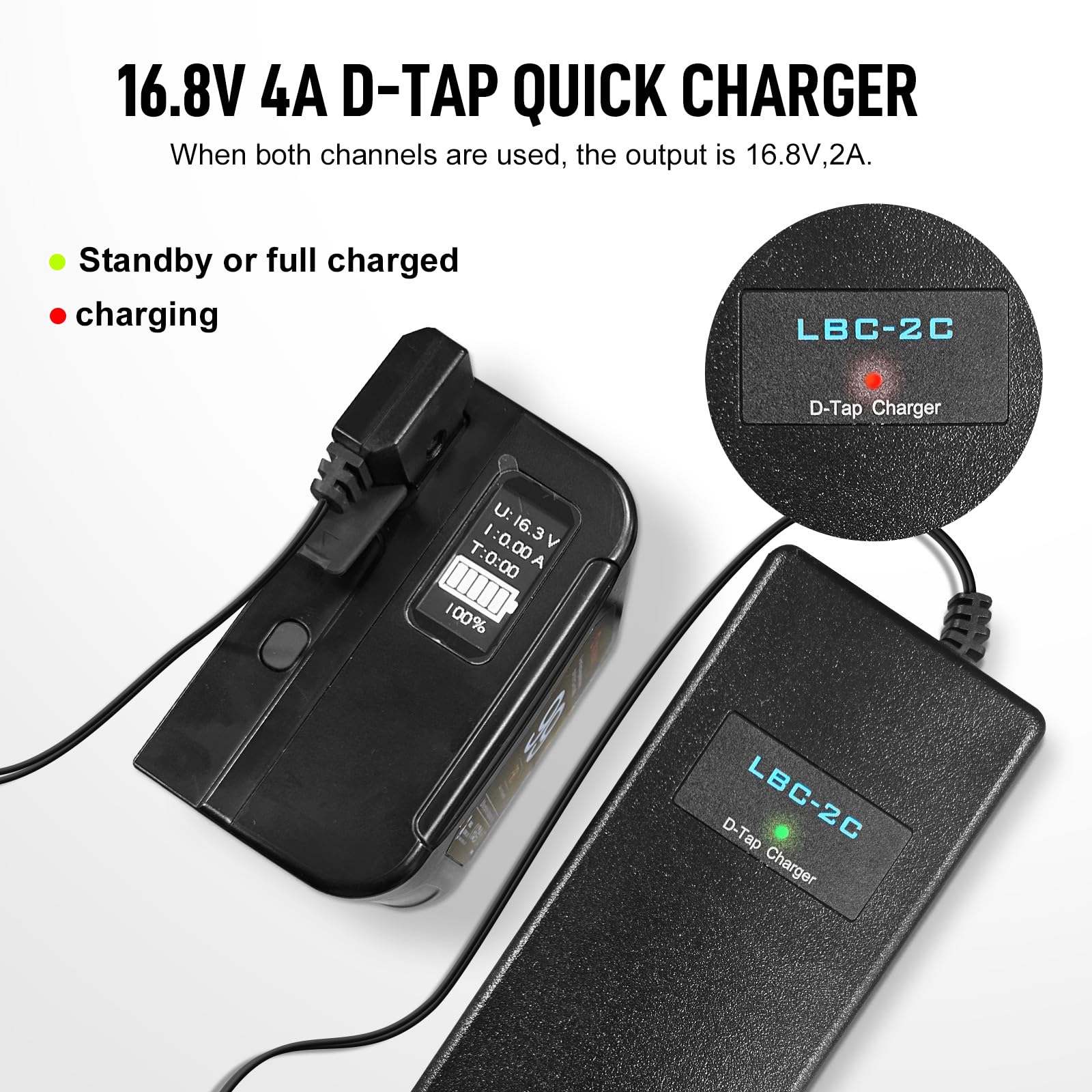 Moman Tap2C Dual D Tap Charger With 4 Pin Xlr Dc Output V Mount/Gold Mount Battery Power Adapter For Camera Dslr [Dc 16.8V/4A]