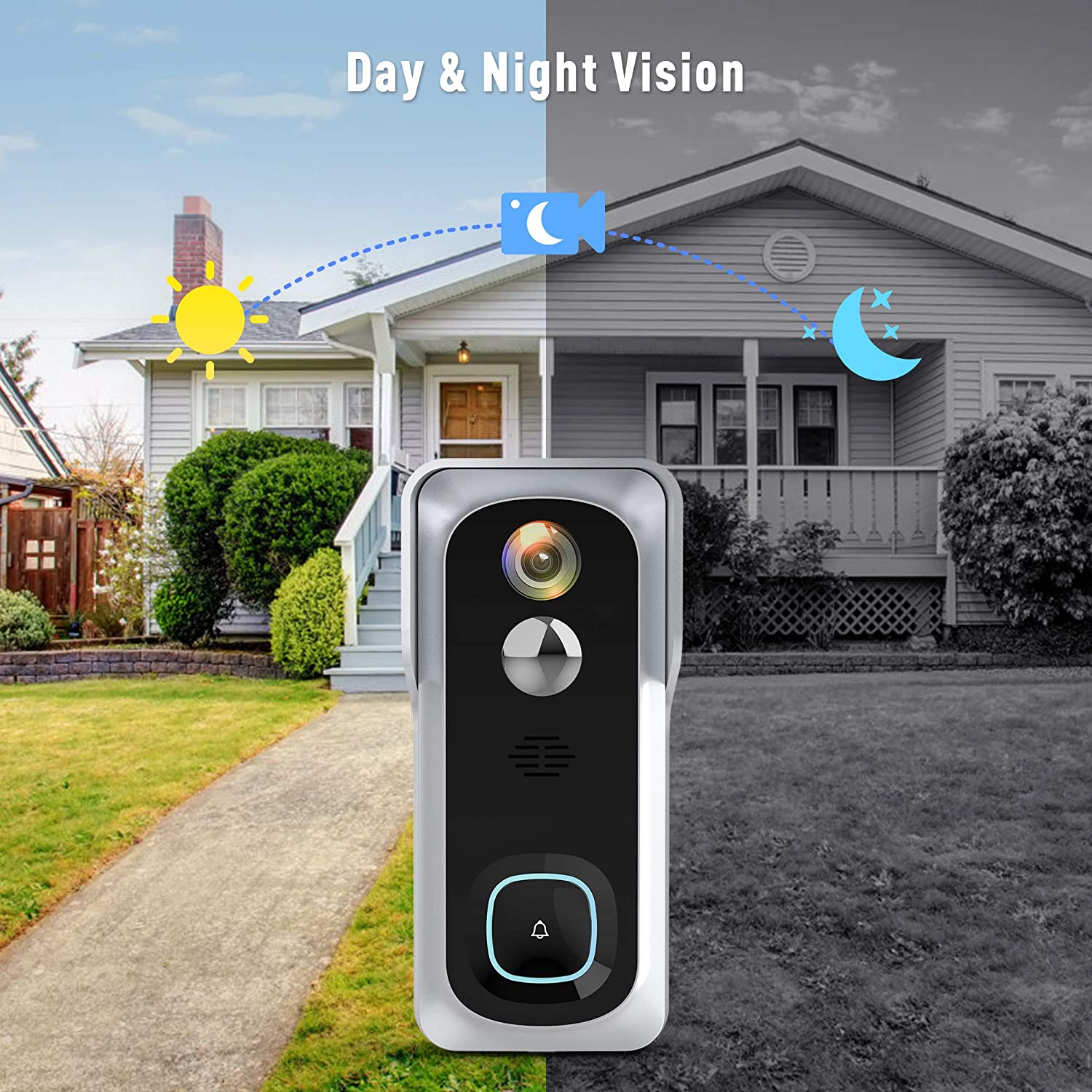 ***DISCONTINUED*** Silarius SIL-DOORBELL2MPBSDB 2MP, WiFi Battery Powered Smart Doorbell Camera + Chime (Outdoor IP65), Cloudedge app , includes 32GB MicroSD card