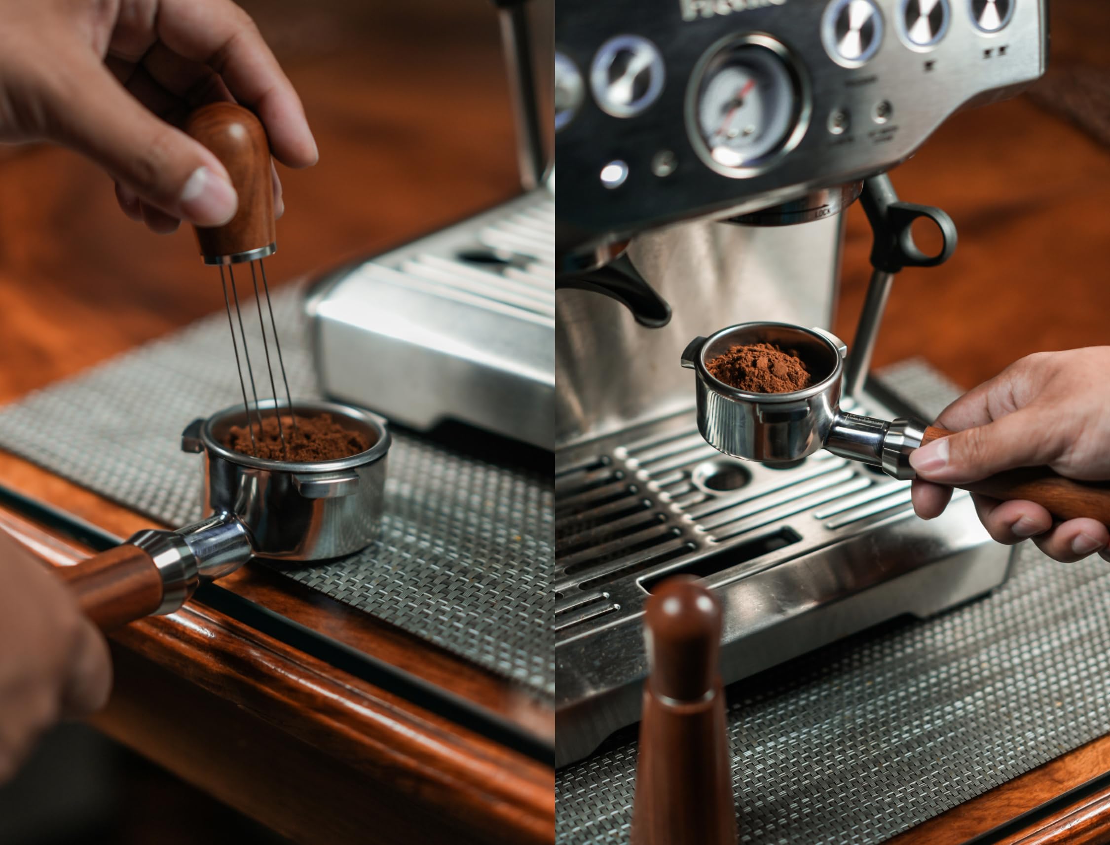 Pawa Bottomless Portafilter 54Mm Paired With Wdt Tool   Includes Filter Basket | Compatible With Breville Barista Express And 54