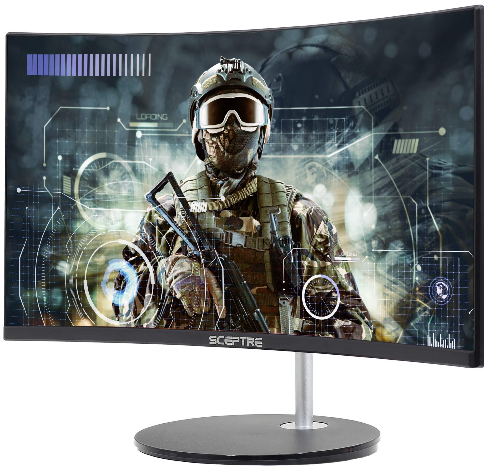 Sceptre Curved 24 '' 75Hz Professional Led Monitor 1080P 98% Srgb Hdmi Vga Build In Speakers, Machine Black 2021
