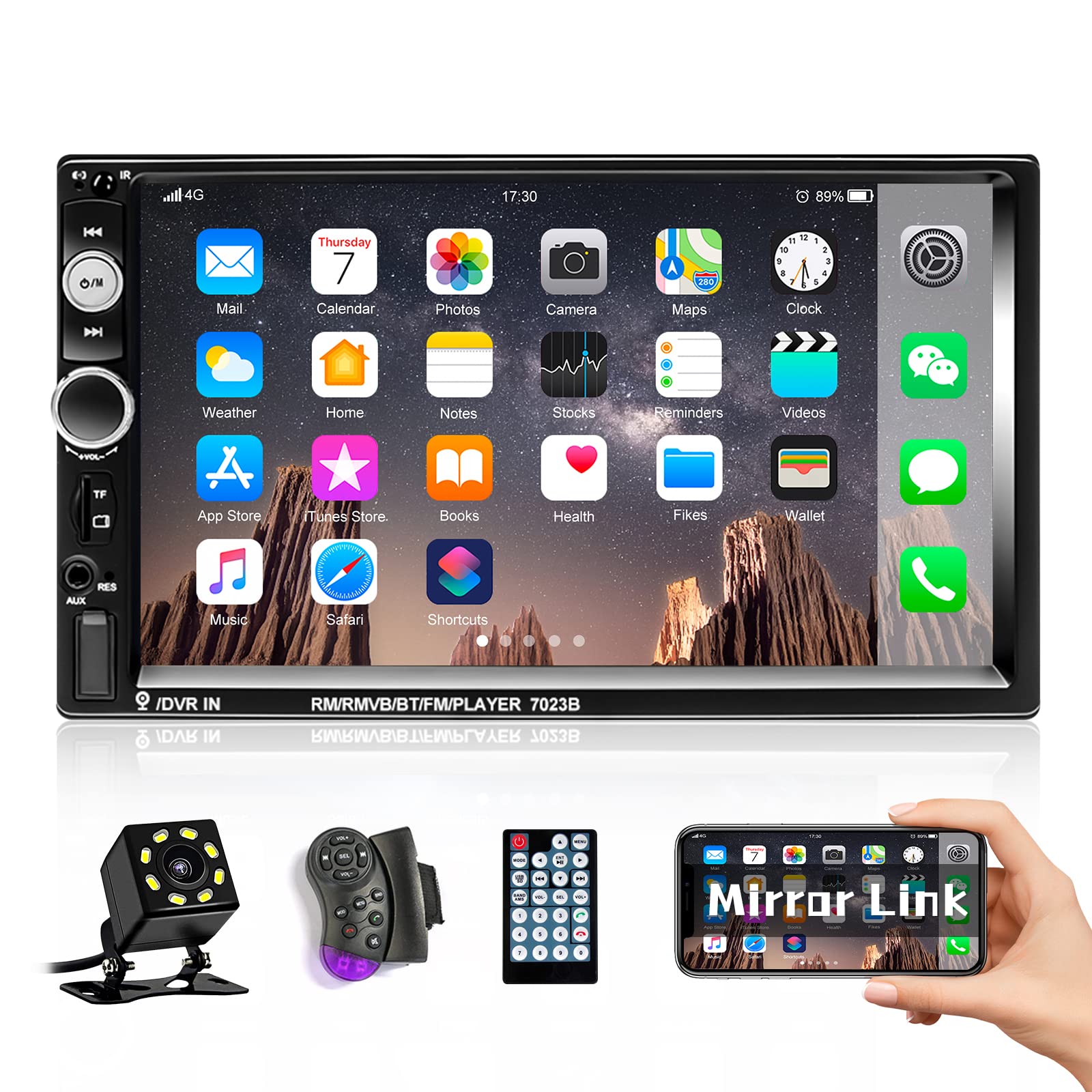 Liehuzhekeji Double Din Car Stereo 7'' Touch Screen 2 Din Car Radio With Bluetooth Fm, Mp5 Player With Usb/Sd/Aux Input 2 Din Au