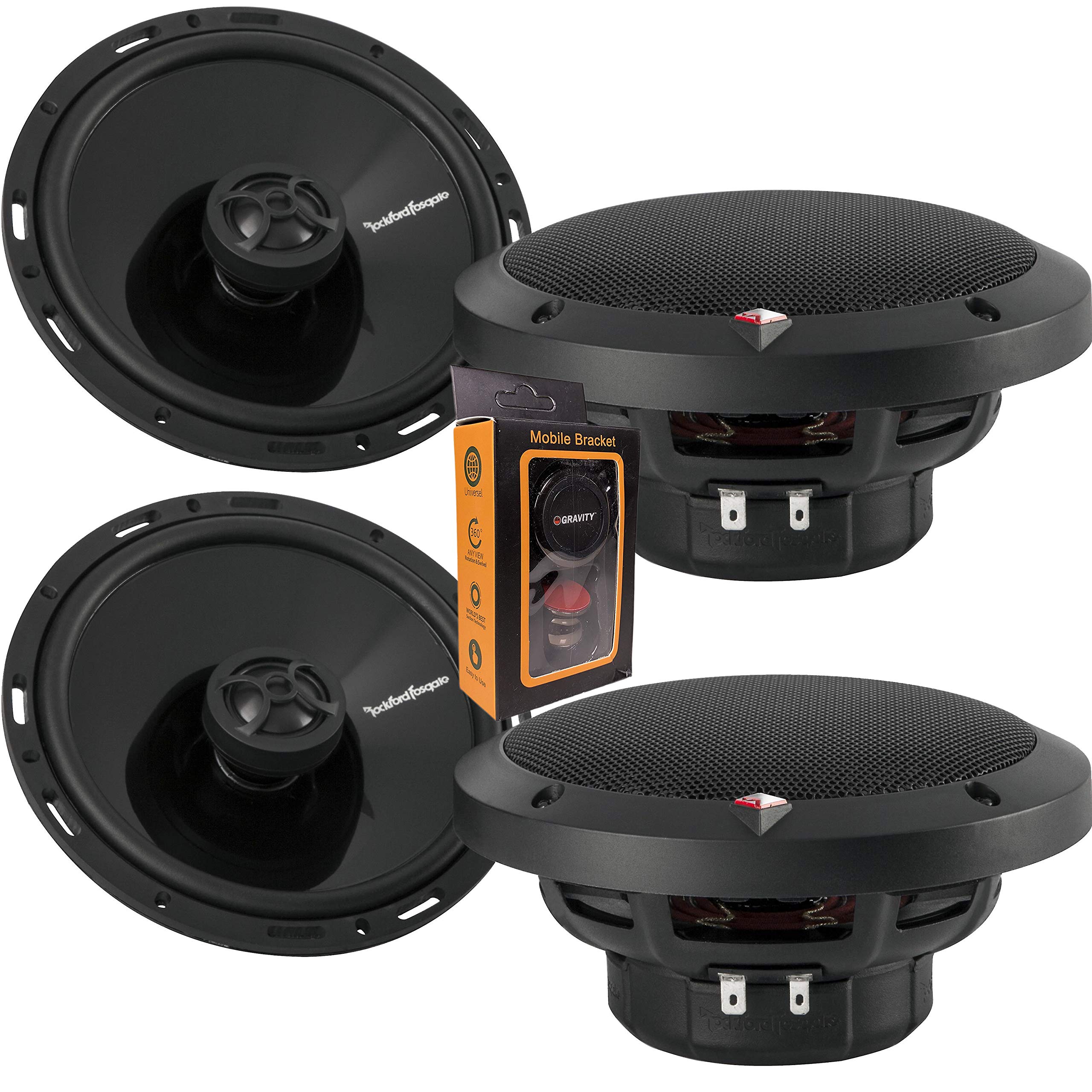 Rockfordfosgatebundle 2 Pairs Of Punch P1650 220W Max (110W Rms) 6.5'' 2 Way P1 Punch Series Coaxial Speakers W/Pei Dome Tweeter