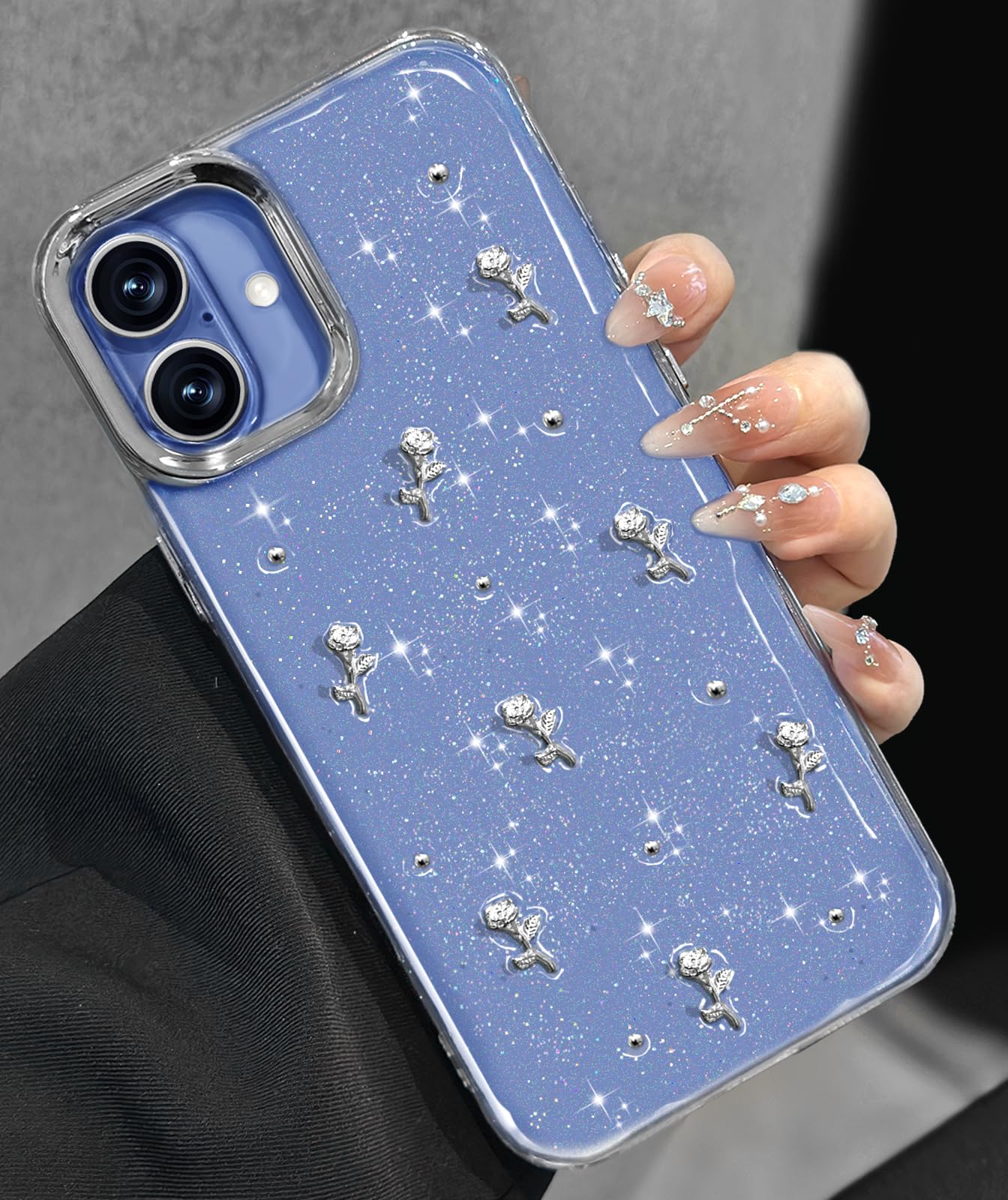Toycamp for iPhone 16 Plus Case Cute - Women Girly Girls Glitter Phone Cover 16Plus Kawaii Sparkle Bling Shine Aesthetic Pretty 
