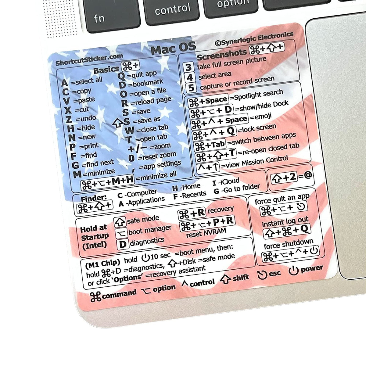 Synerlogic Mac Os (Venturamontereybig Surcatalina) Keyboard Shortcuts M1M2Intel No Residue Laminated Vinyl Sticker For 13 16 Inc