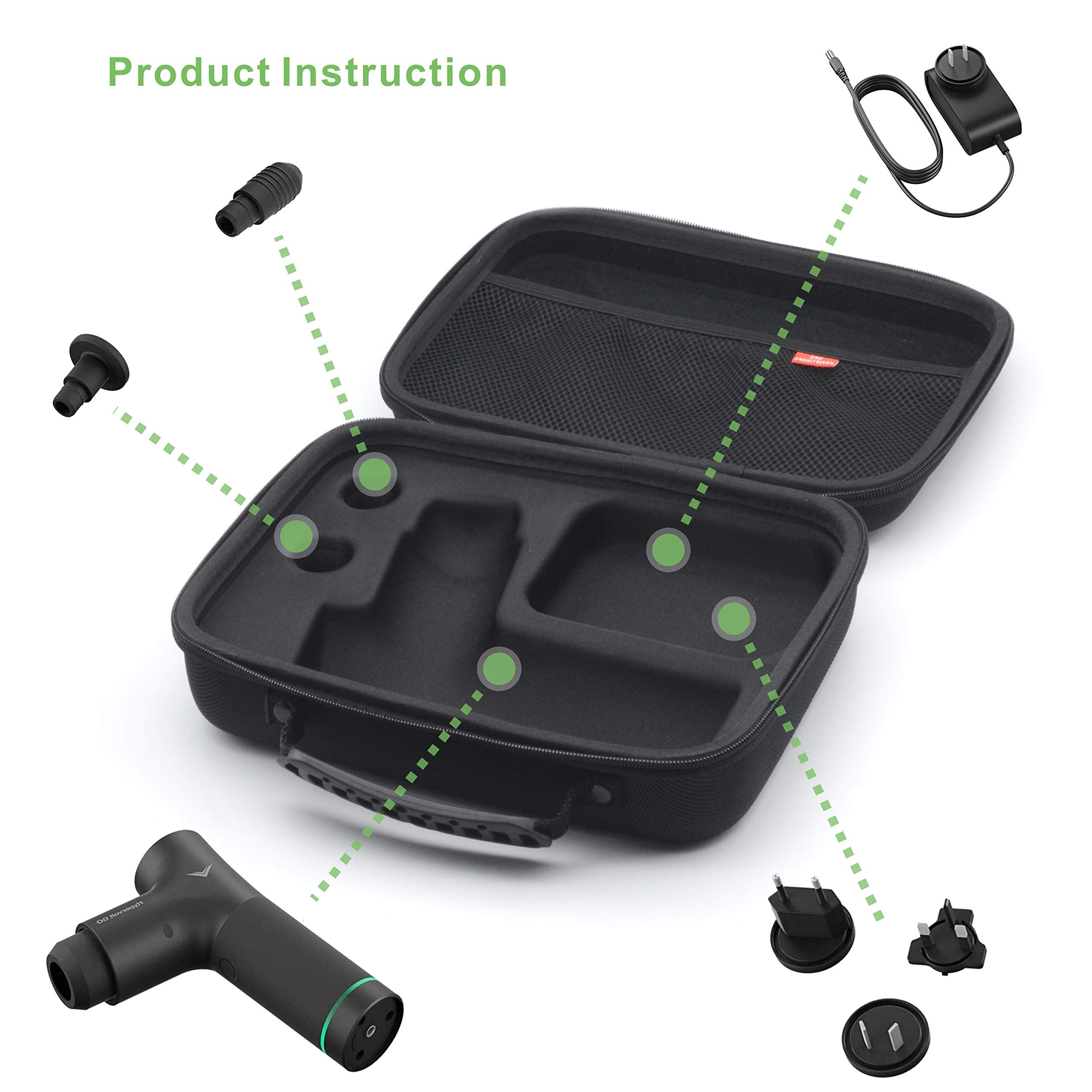 Case For Hypervolt Go, Portable Storage Bag For Hypervolt Go And Two Accessories, Waterproof Scratch Resistant Protective Anti S