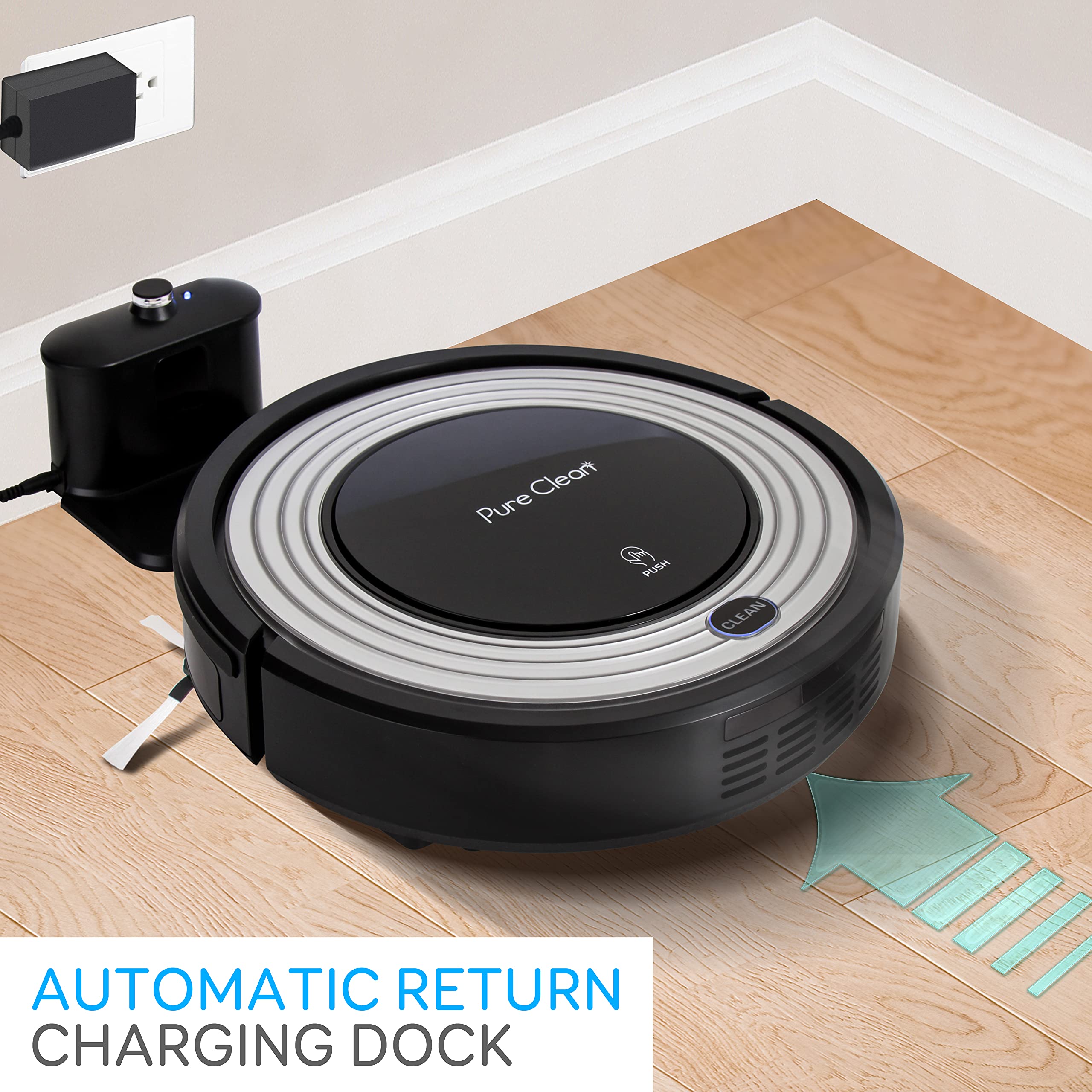 Serenelife Automatic Programmable Robot Vacuum Cleaner Robotic Auto Home Cleaning For Clean Carpet Hardwood Floor W/ Self Activa