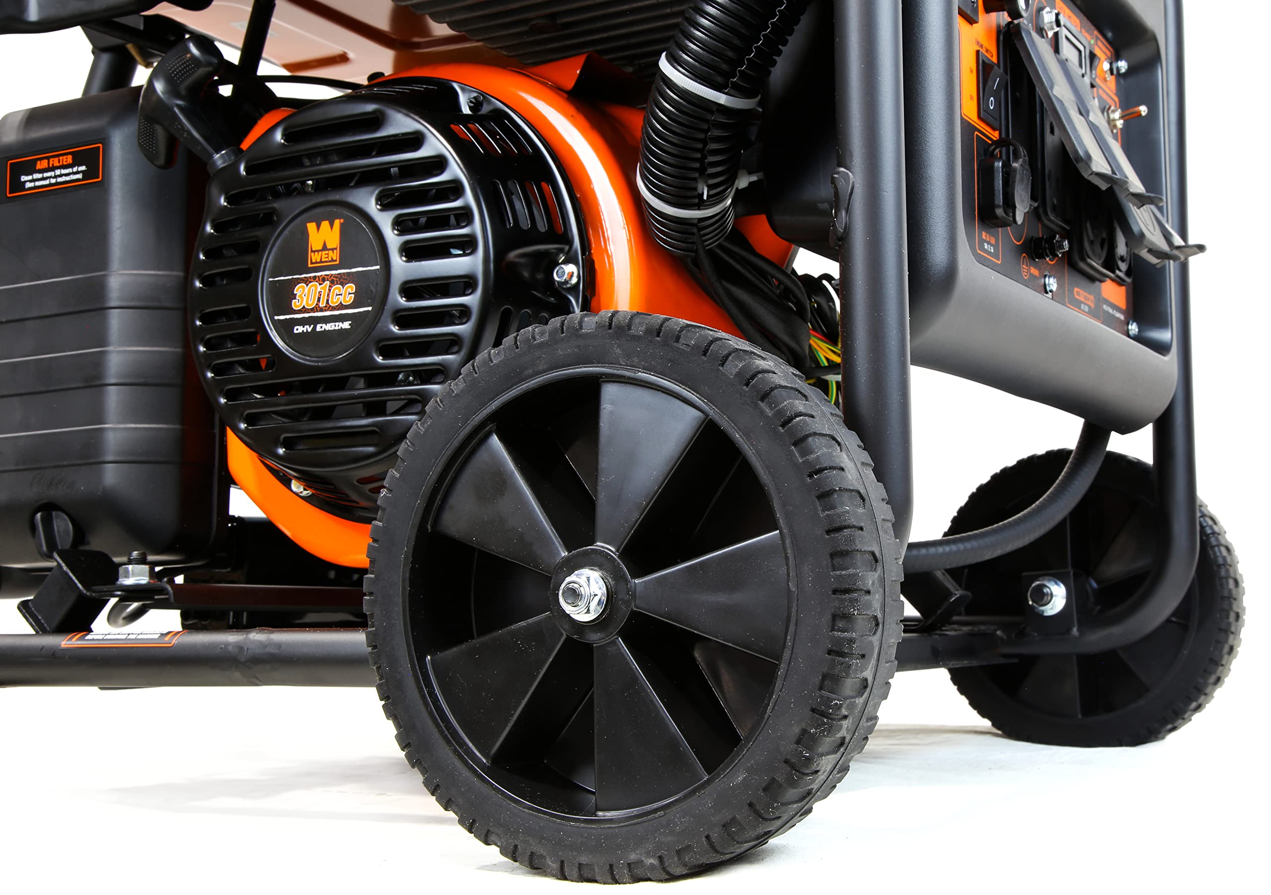 Wen Gn625Ix 6250-Watt Rv And Transfer-Switch-Ready 120V/240V Open Frame Inverter Generator With Co Shutdown Sensor And Wheel Kit