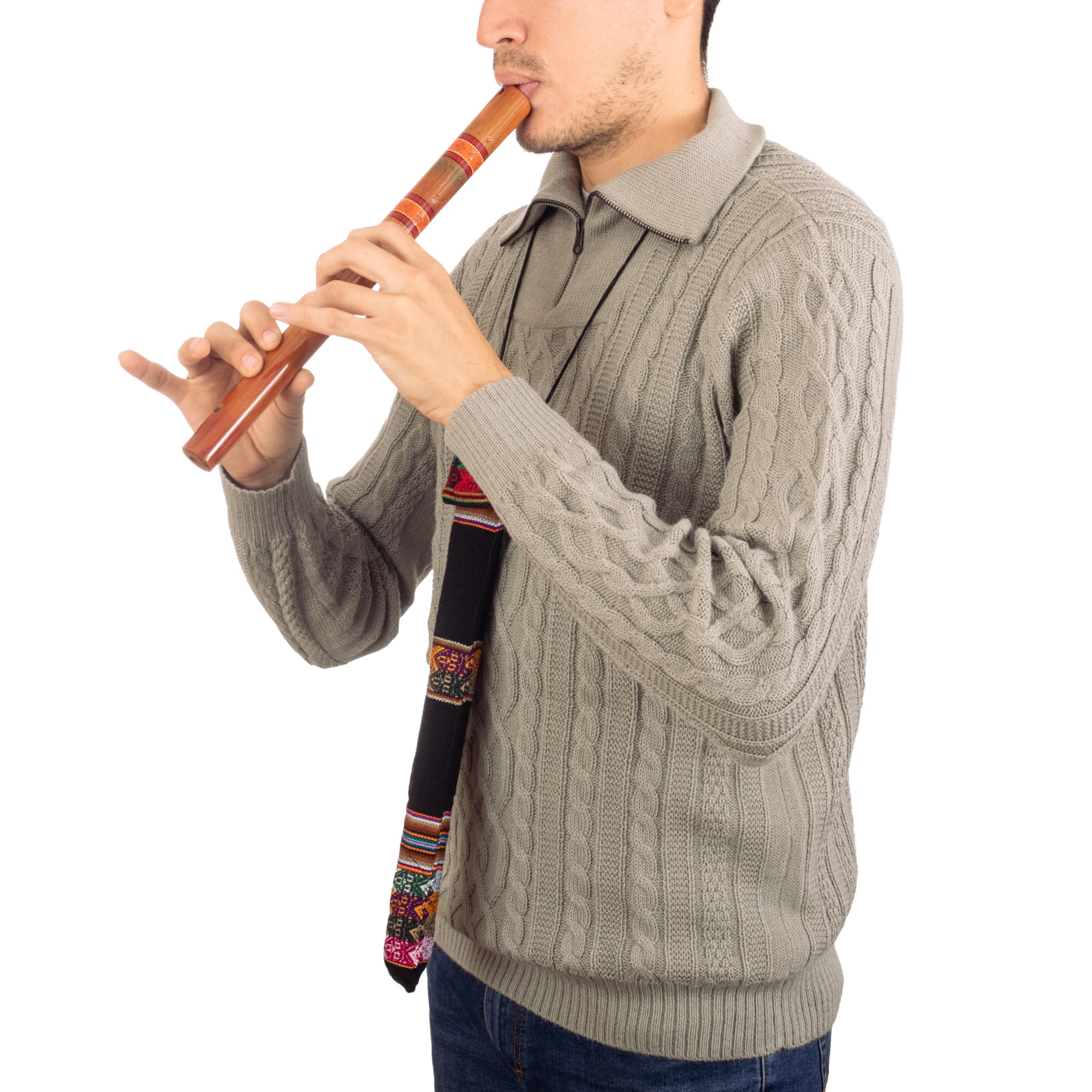 Novica Handcrafted Wood Andean Quena Flute With Carrying Case, Peace Flute'