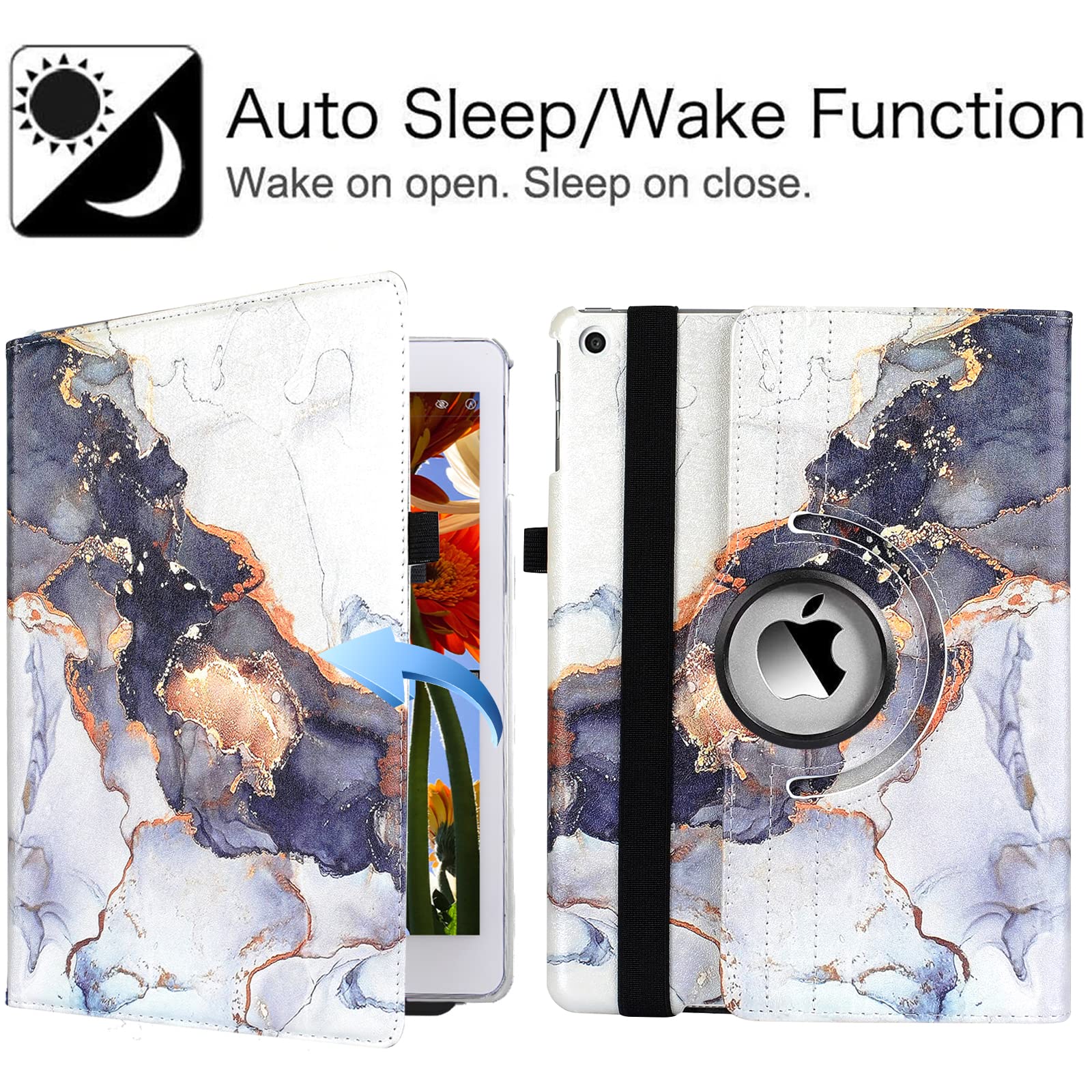 Rotating Case For Ipad 9Th Generation (2021) Ipad 8Th Generation (2020) Ipad 7Th Gen (2019)   360 Degree Rotating Protective Ipa