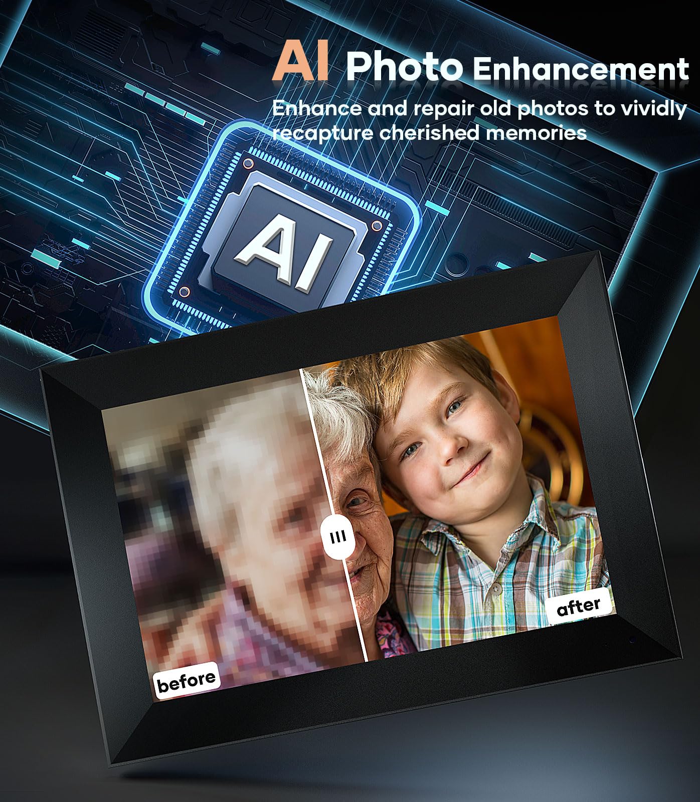 Cozyla Digital Picture Frame Wifi Free Unlimited Storage Ai Powered Send Pictures & Video Via Google Photos Email Web Browser Ap