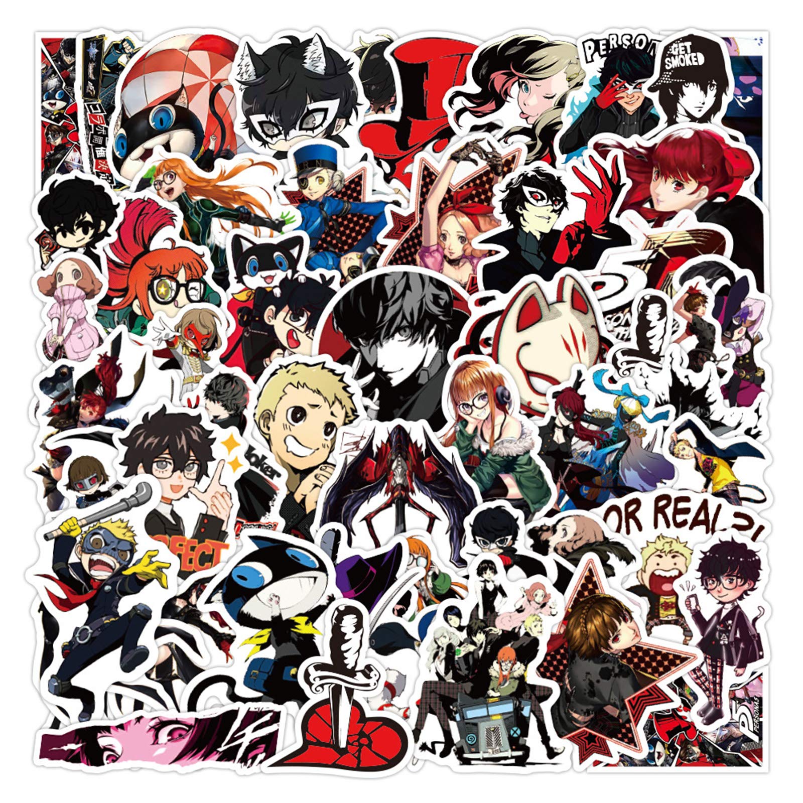Persona Stickers For Water Bottle 50Pcs, Waterproof Vinyl Decal For Teen Laptop, Skateboard, Phone, Travel Case, Cool Game Stick