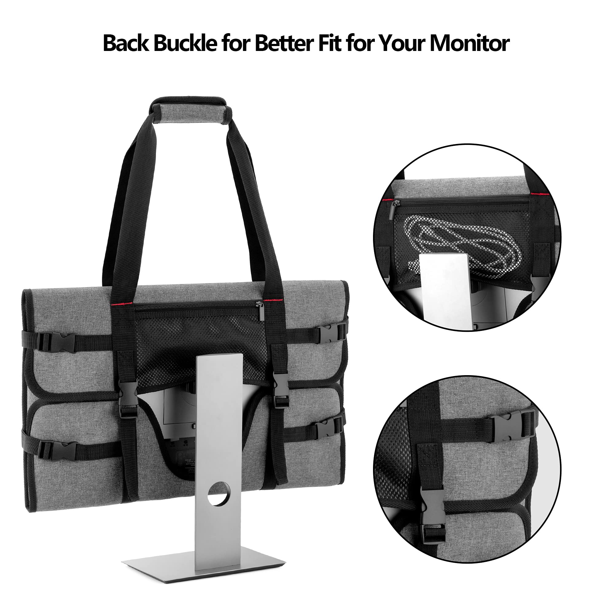 Trunab Carrying Case For 24 '' Monitors/Lcd Screens Compatible With Imac 21.5 ''/24 '', Protective Monitor Travel Bag With Padde